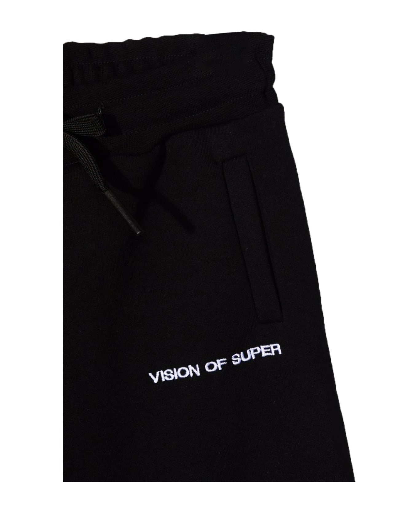 Vision of Super Black Pants Kids With White Spray Flames - NERO