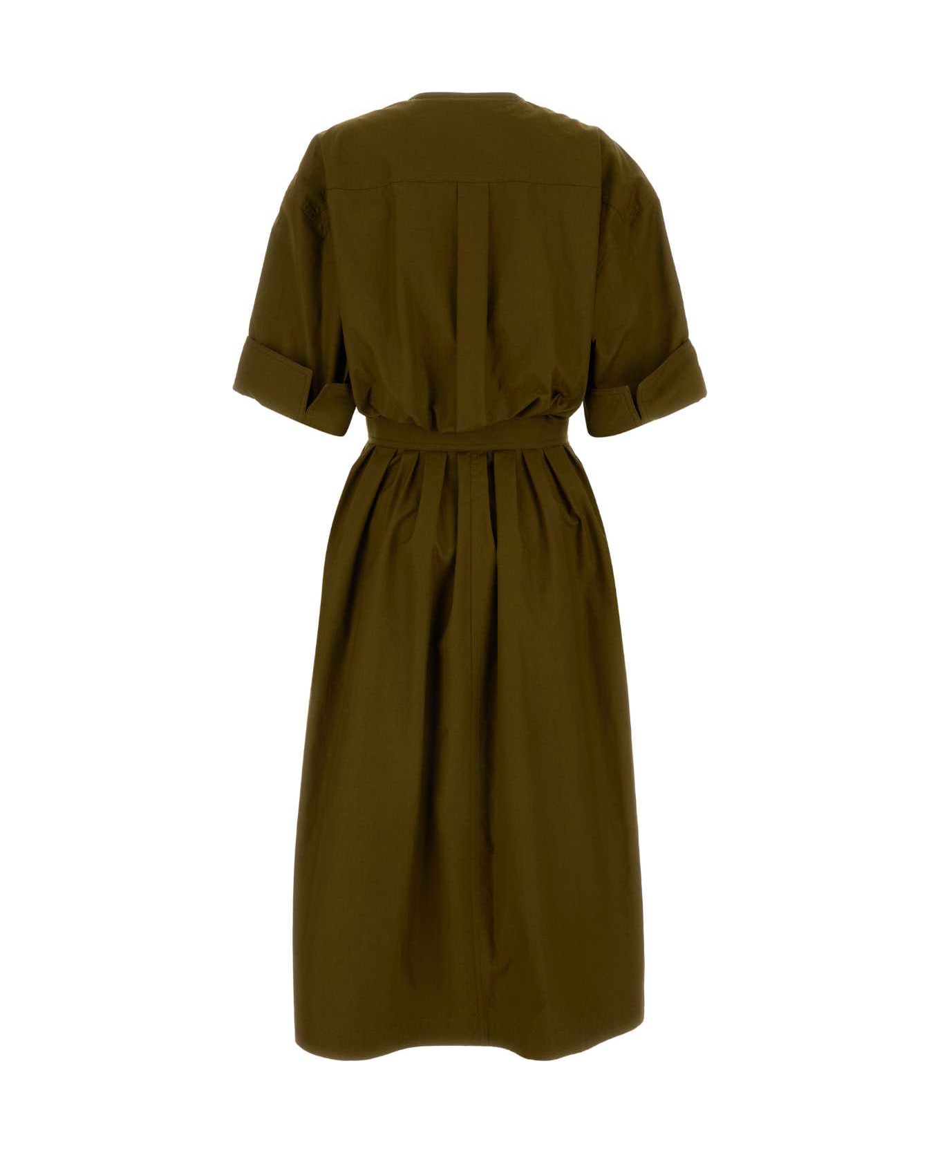 Bottega Veneta Khaki Canvas Dress - IVEOIL