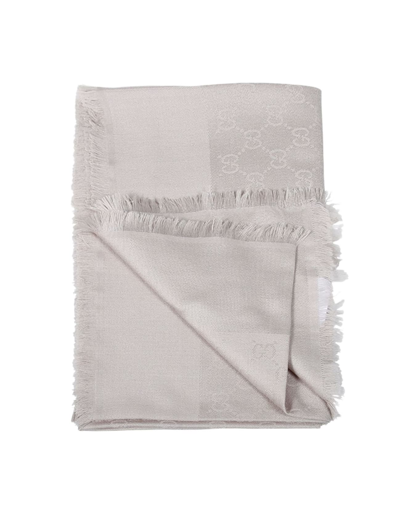 Gucci Gg Jacquard Shawl - Grey