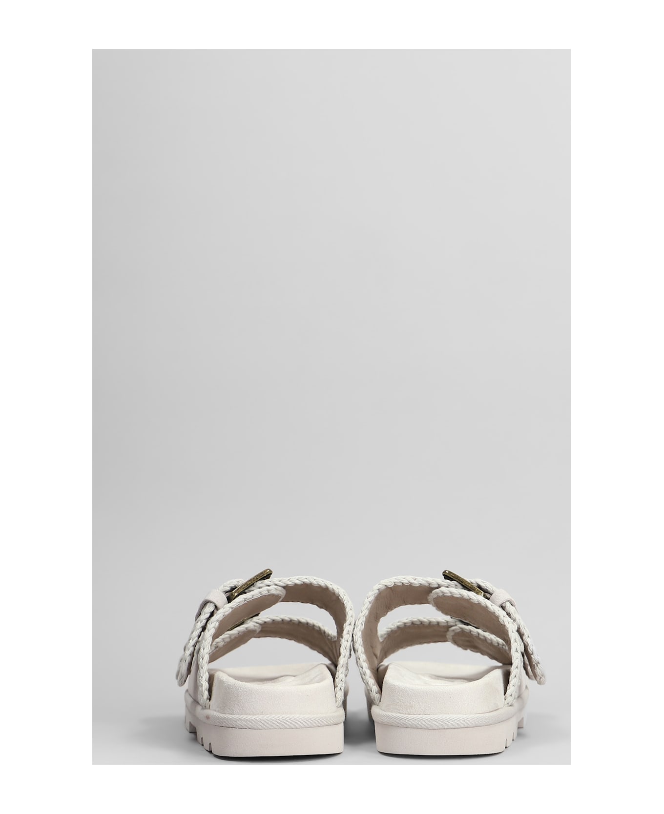 Mou Low Bio Flats In Grey Suede - grey