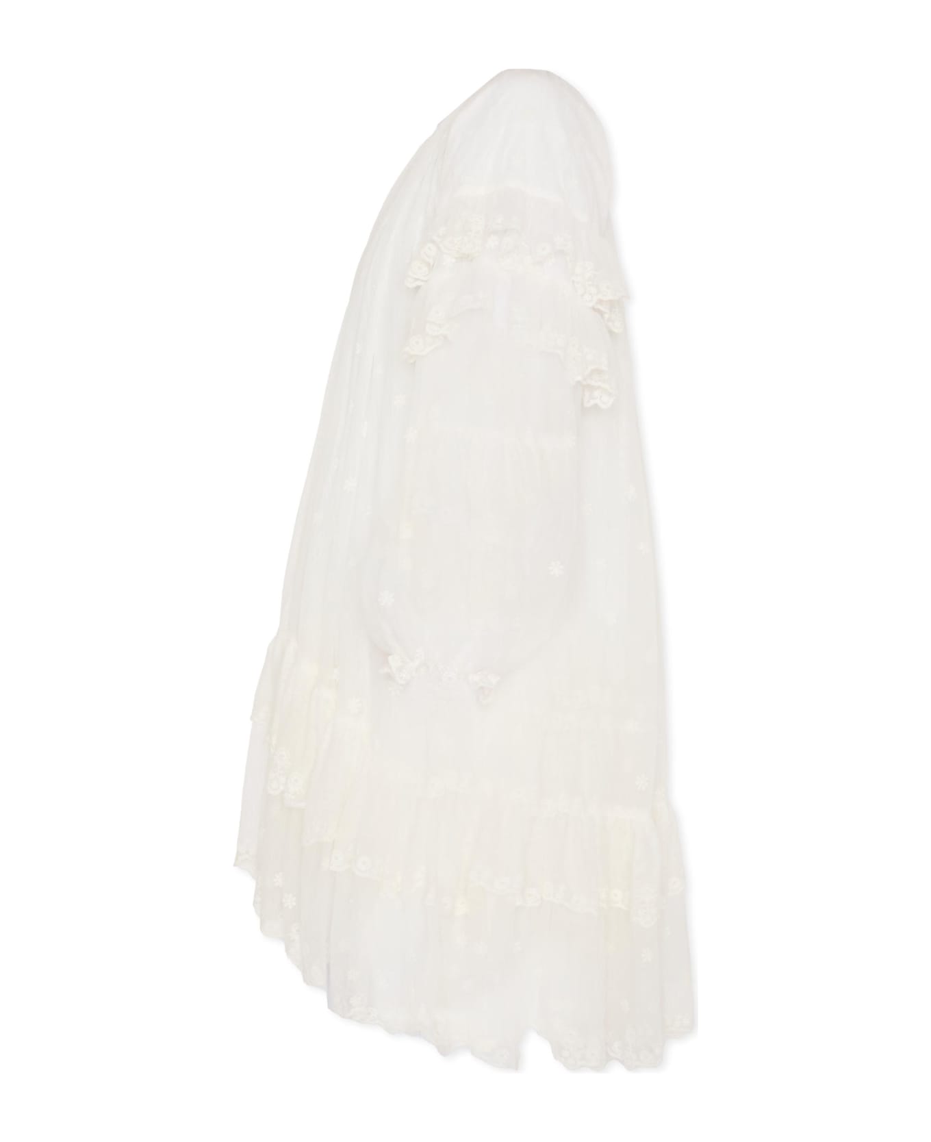 Chloé Ivory Dress For Girl With Flowers - Ivory