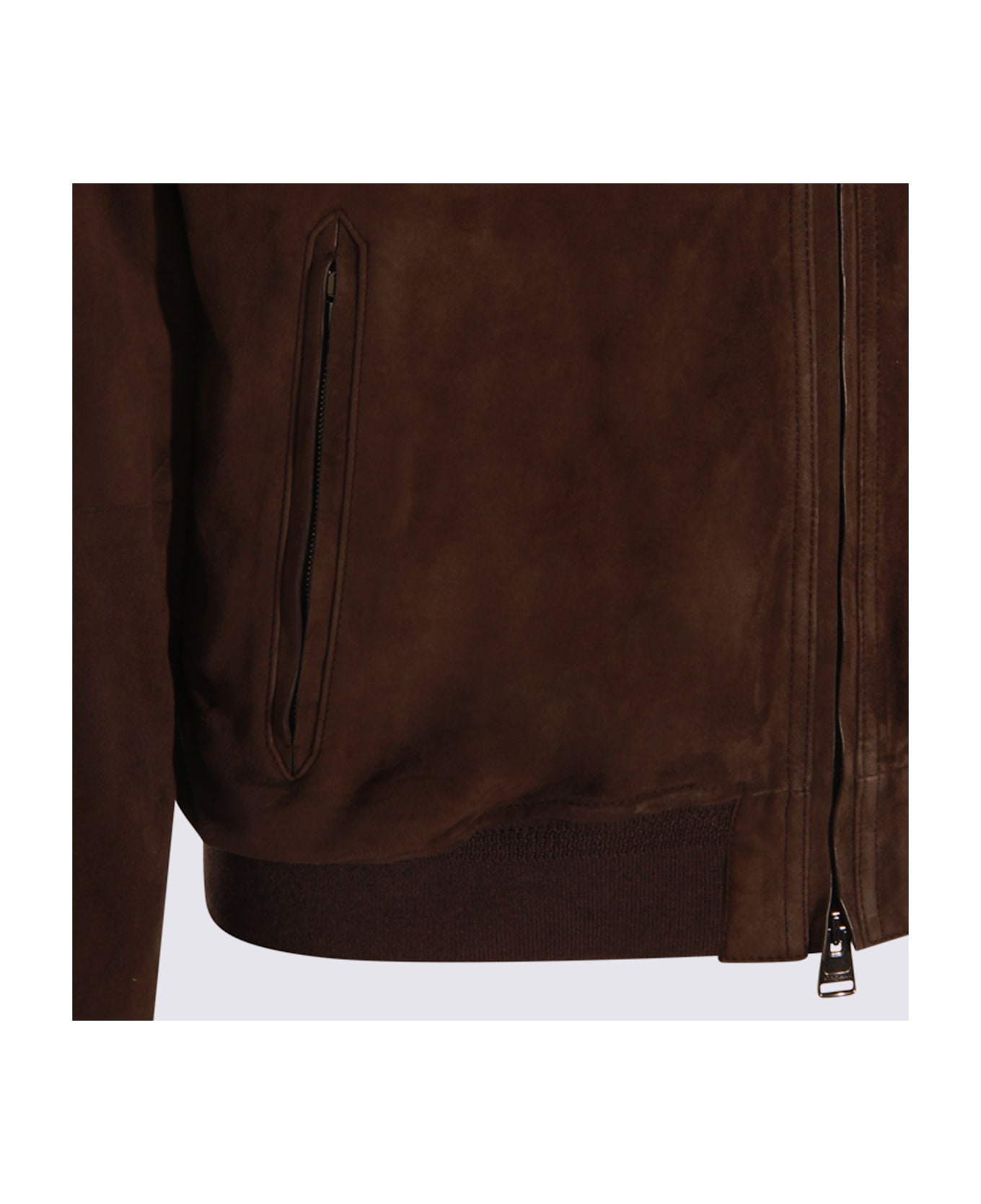 Canali Brown Leather Jacket