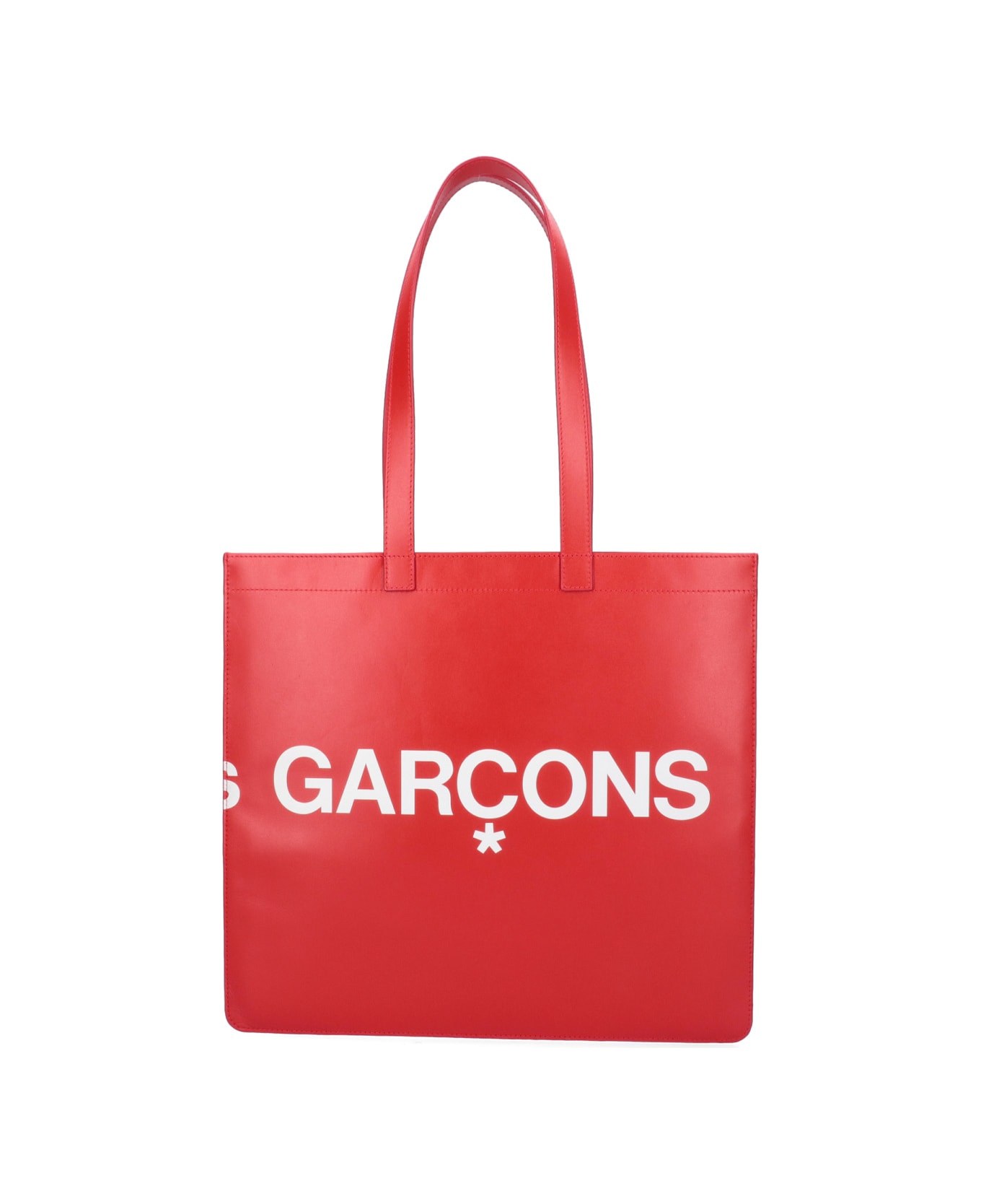Comme des Garçons Wallet Logo Tote Bag - Red