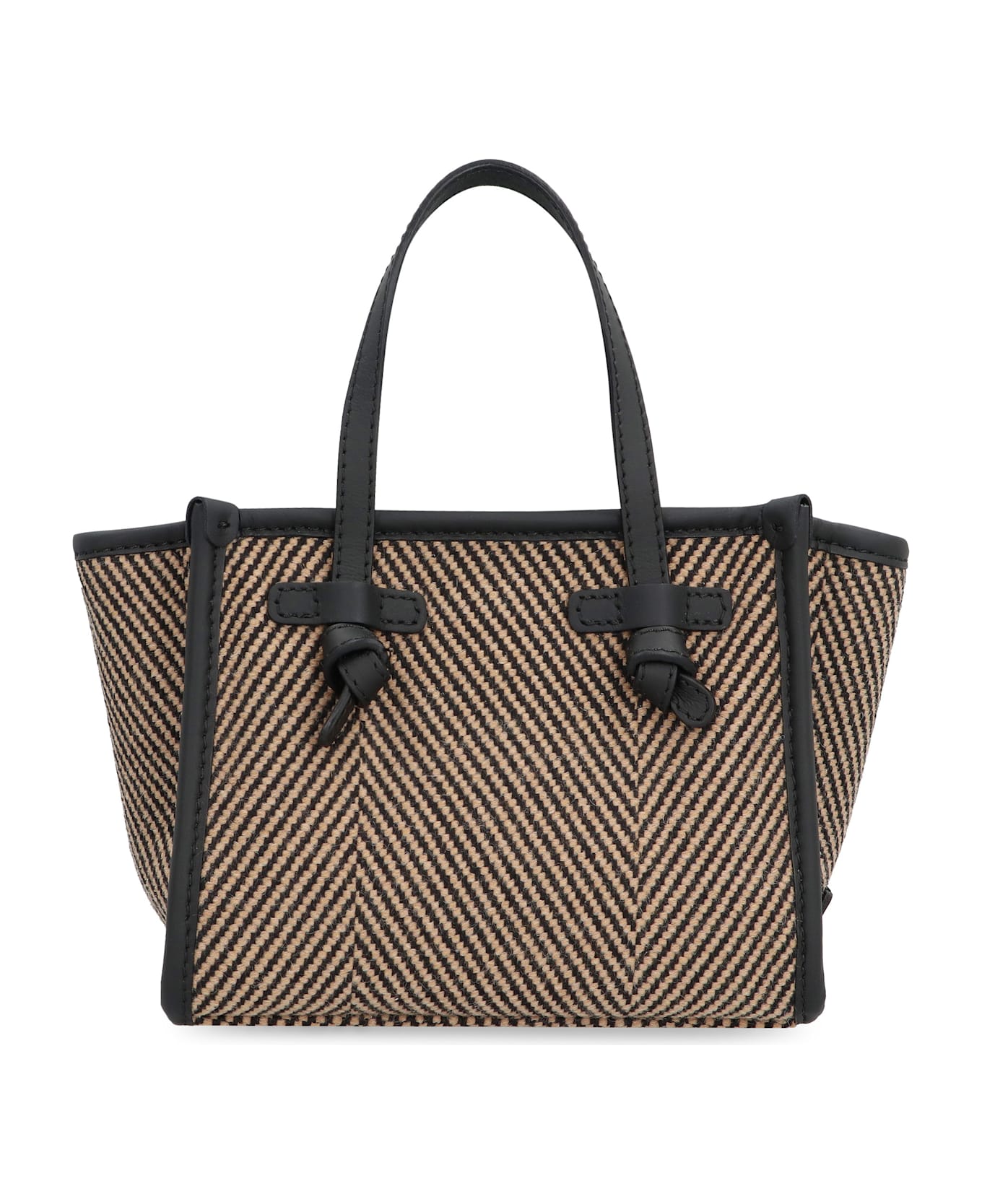 Gianni Chiarini Miss Marcella Herringbone Fabric Handbag - Var Nero