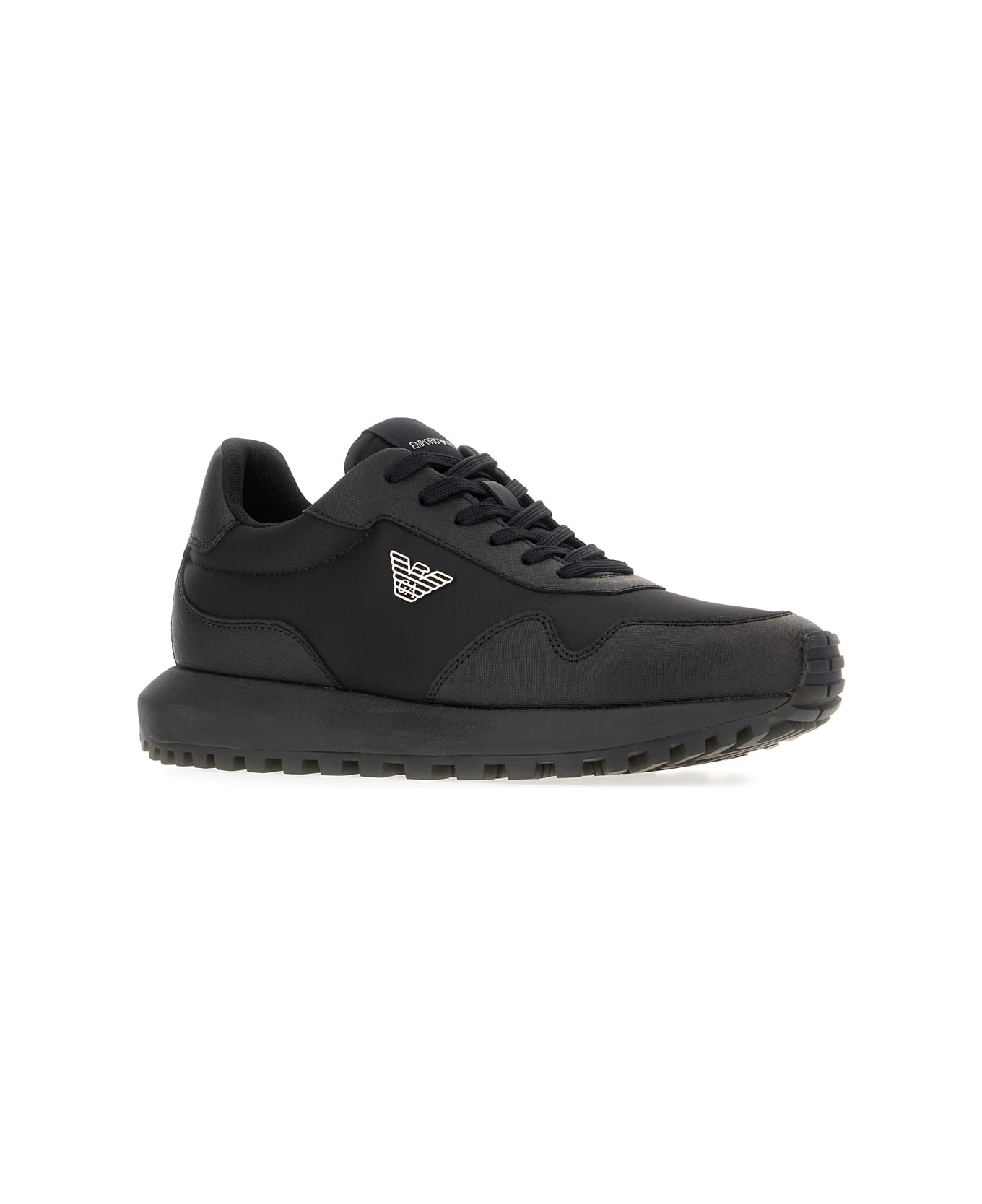 Emporio Armani Black Nylon Sneakers - BLACK