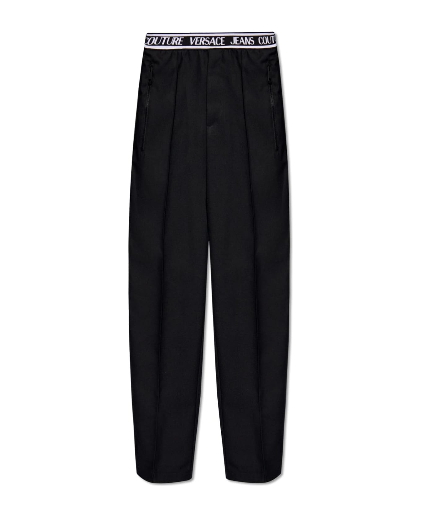 Versace Jeans Couture Trousers With Elastic Waist - Black