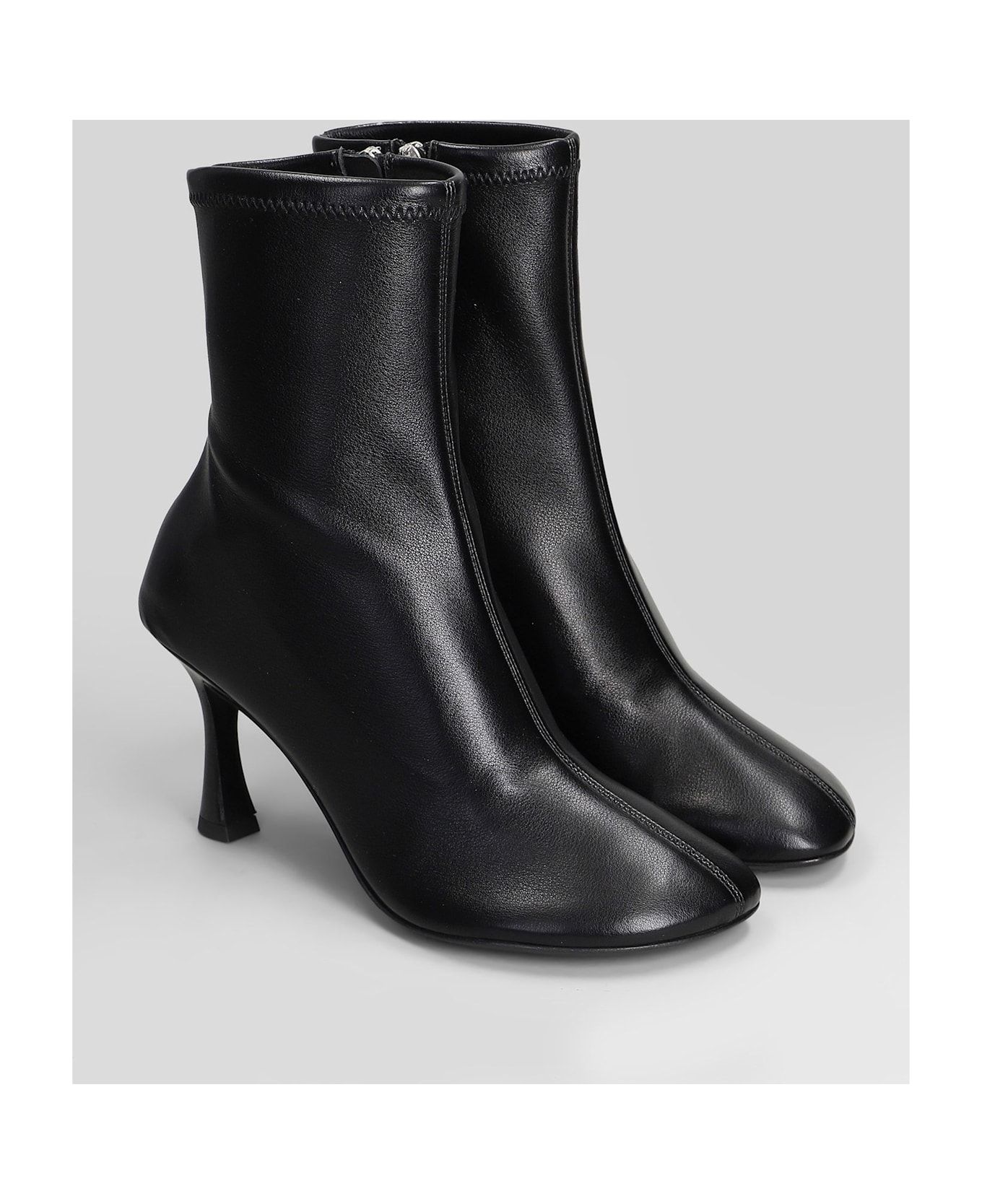 3JUIN Alessia 080 High Heels Ankle Boots In Black Leather - black