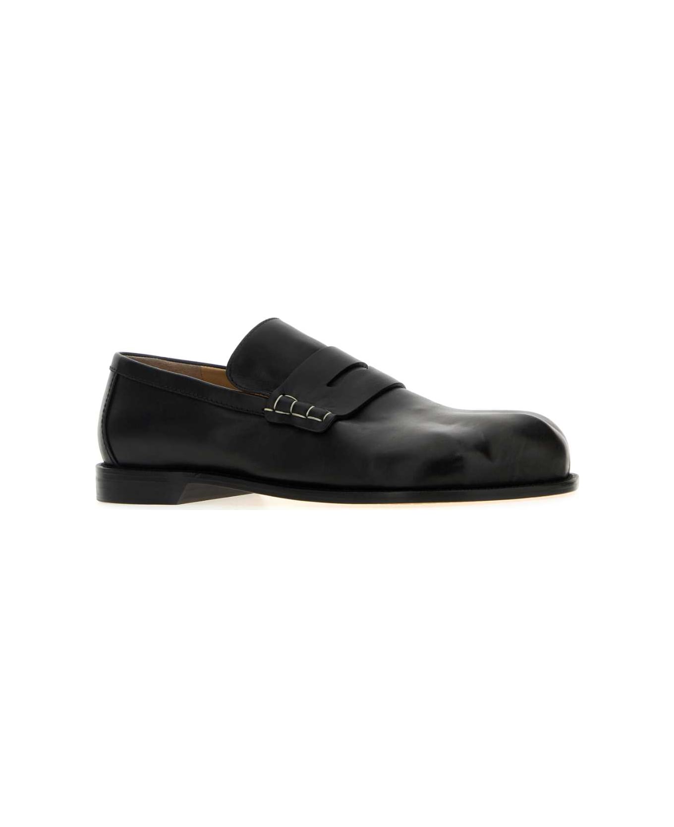 J.W. Anderson Black Leather Paw Loafers - Black
