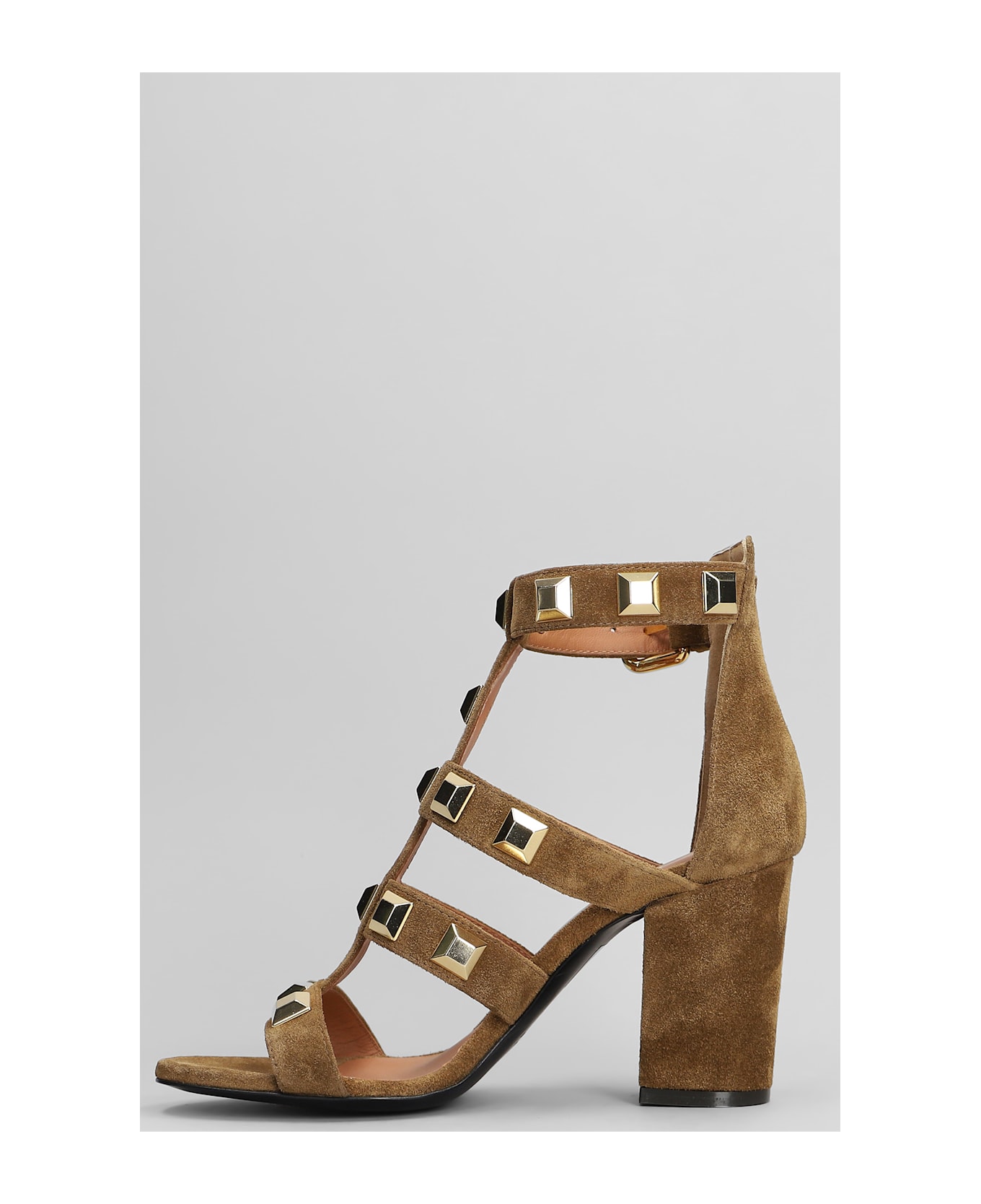 Via Roma 15 Sandals In Leather Color Suede - leather color