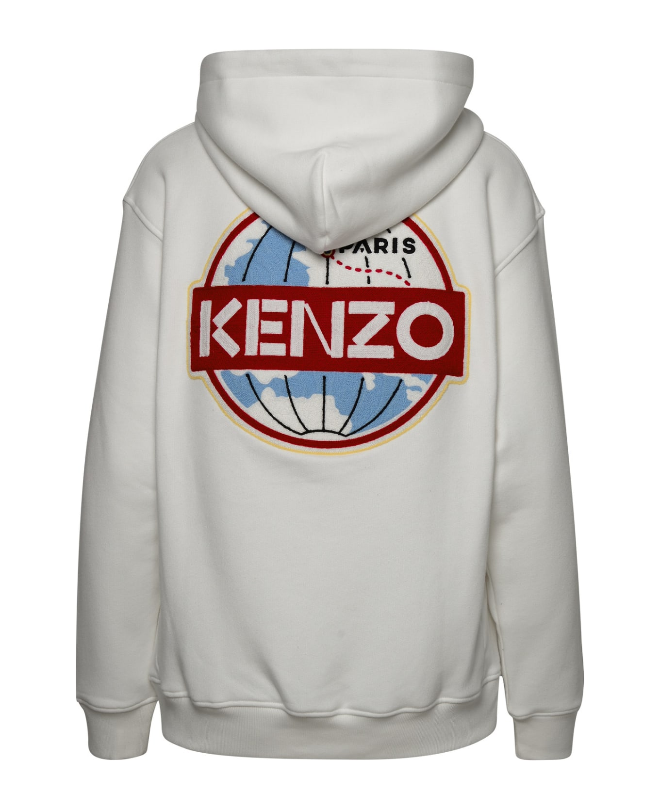 Kenzo Logo Patch Drawstring Hoodie - White