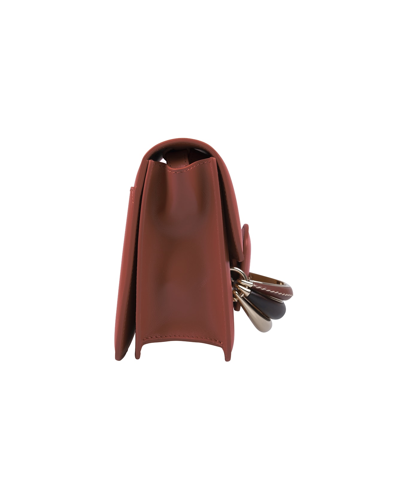 Chloé Kattie Shoulder Bag In Brown Shiny Leather - Sepia brown