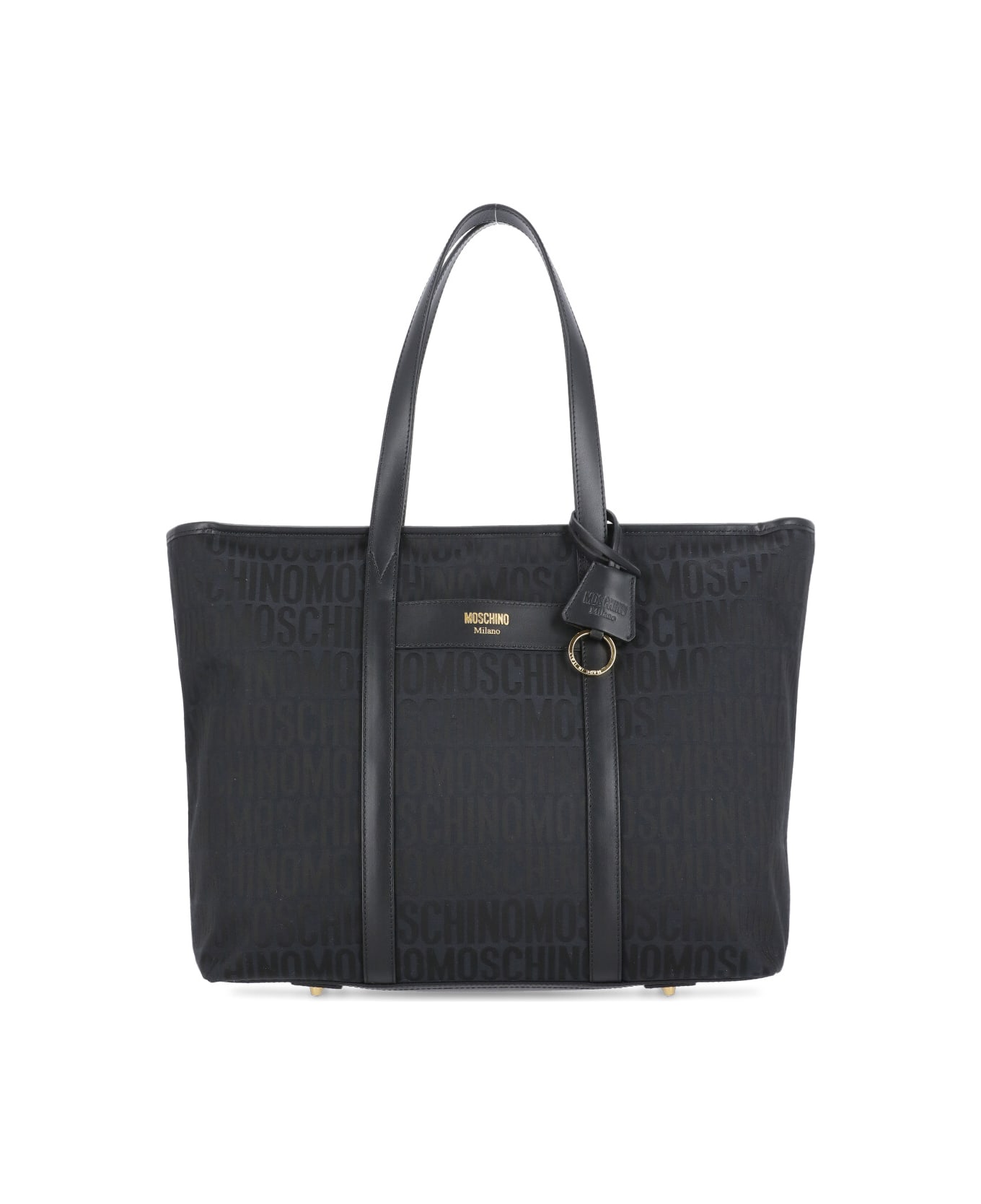 Moschino Shopping Bag With Logo - Fantasia Nero