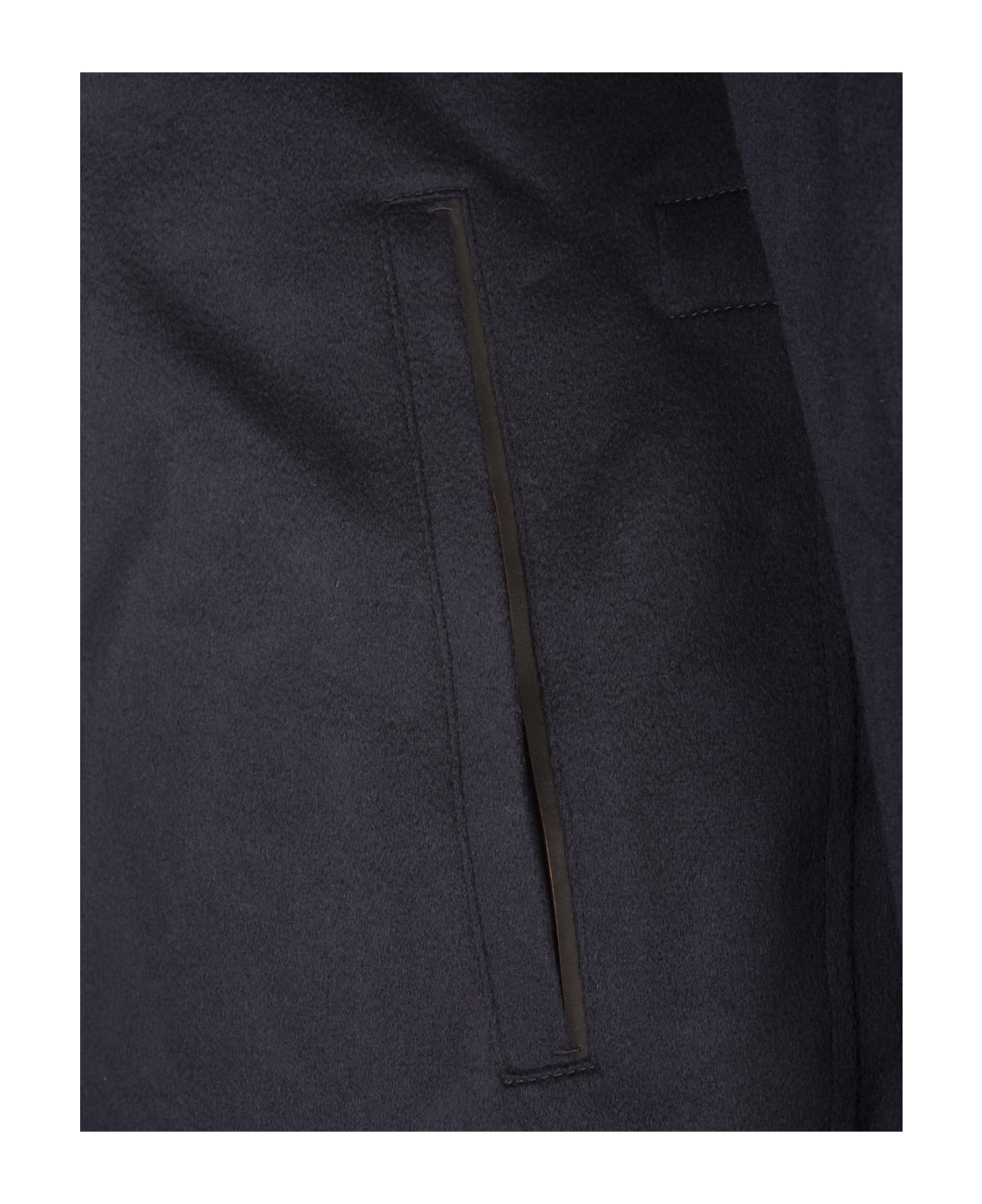 Zegna Navy Blue Cima Overjacket In Oasis Cashmere Elements - Black