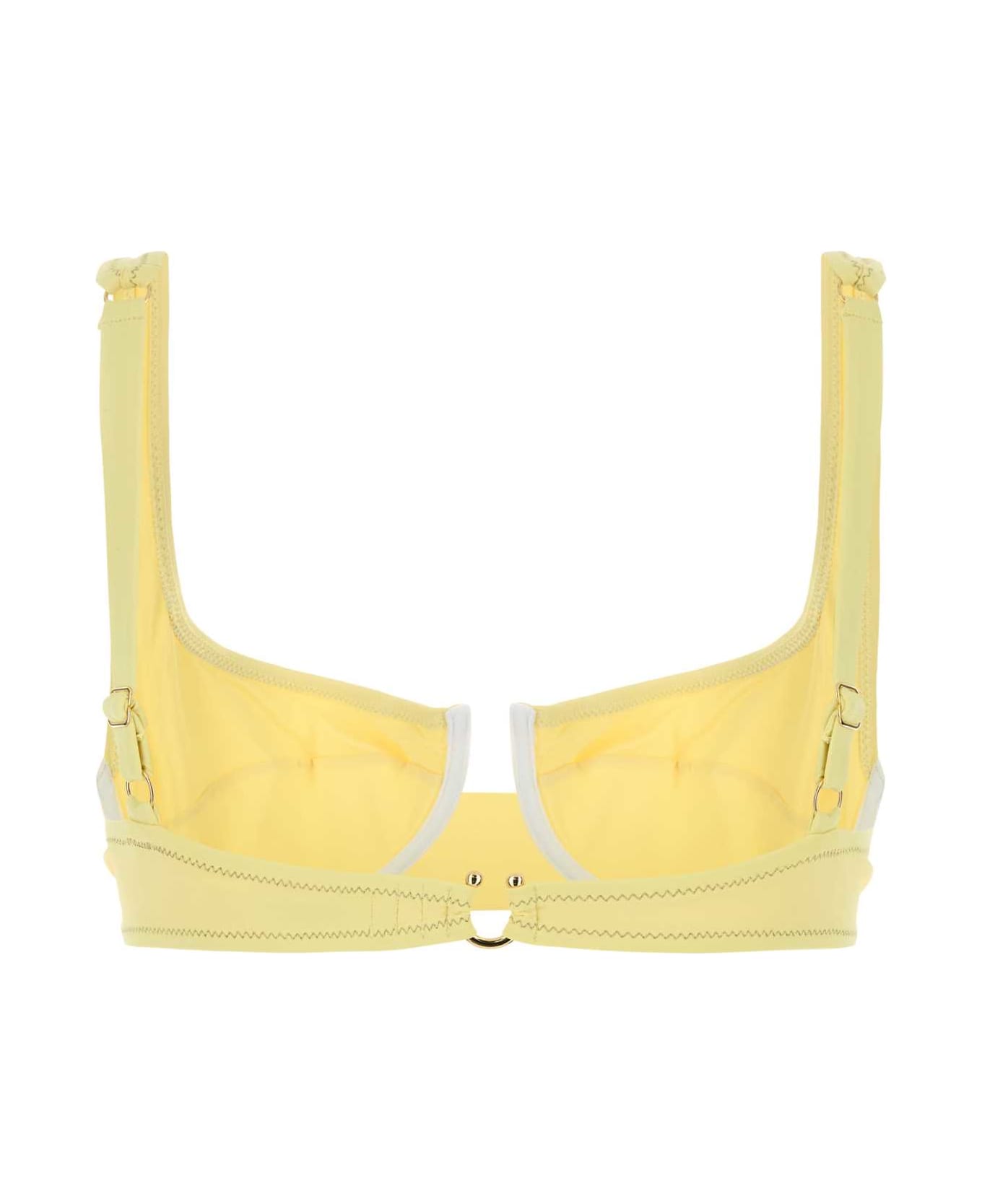 Reina Olga Pastel Yellow Stretch Nylon Brigitte Bikini Top - PASTELYELLOWLYCRA