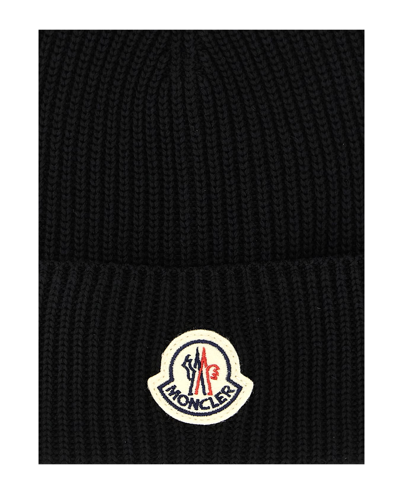 Moncler Logo Patch Beanie - Black  