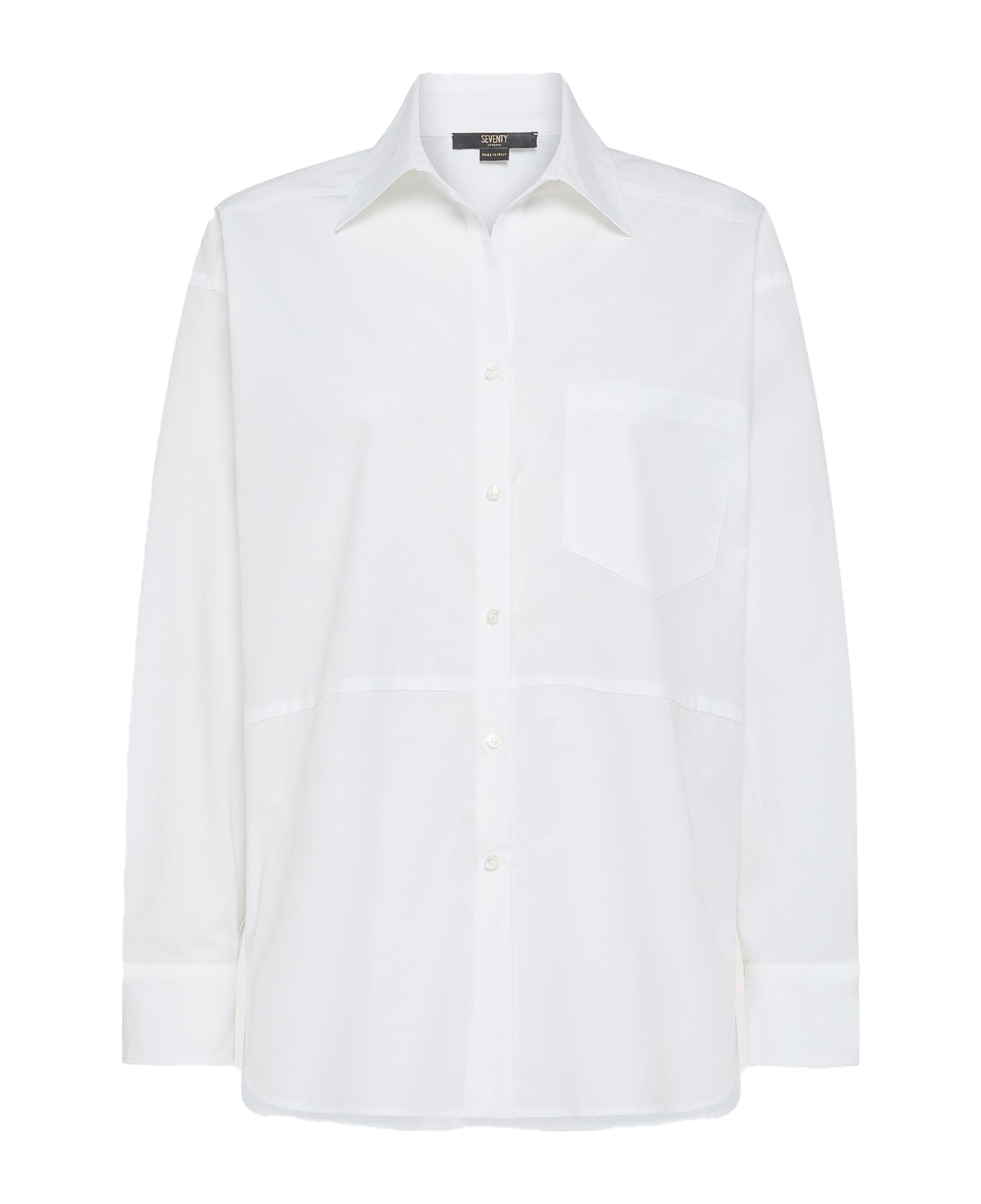 Seventy Oversized White Shirt With Pocket - BIANCO