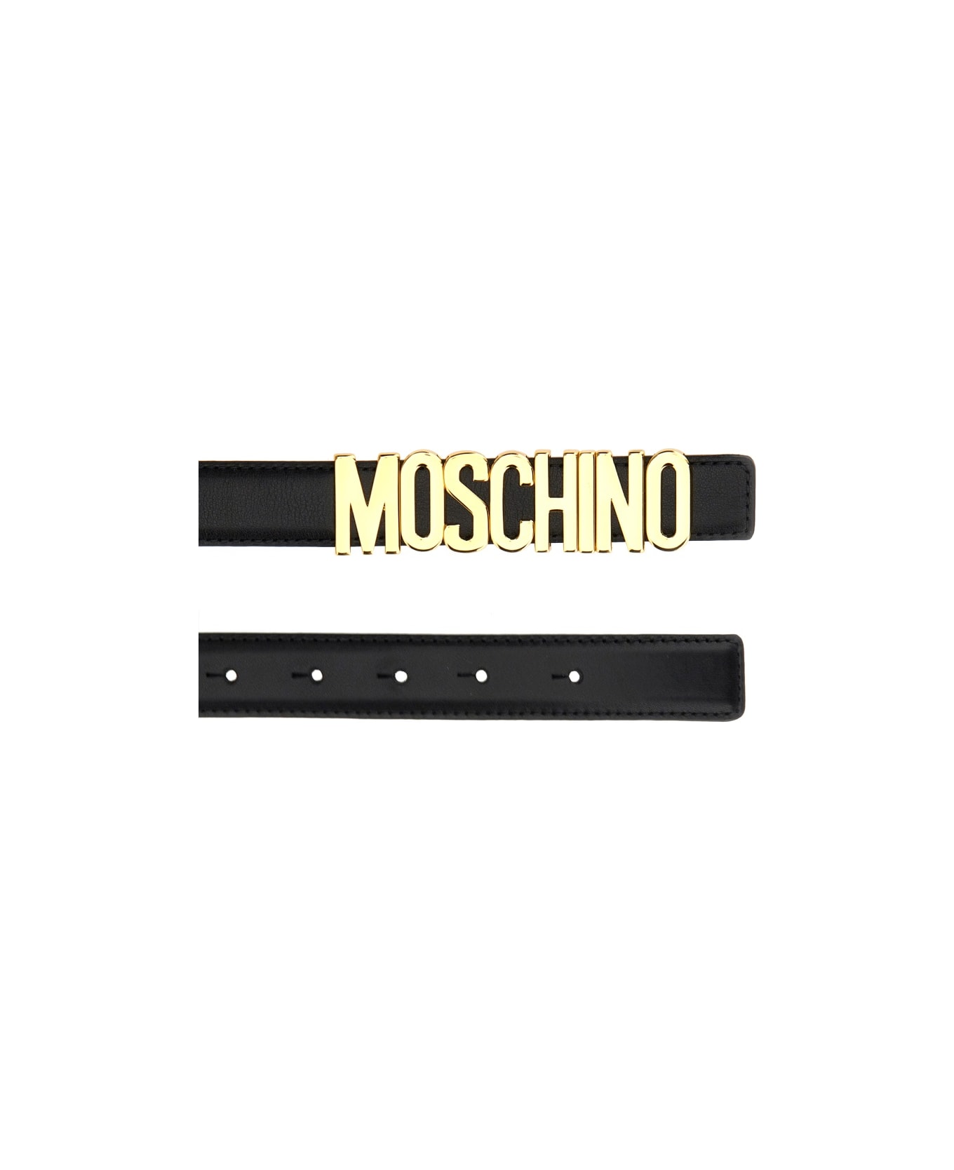Moschino Leather Belt - BLACK