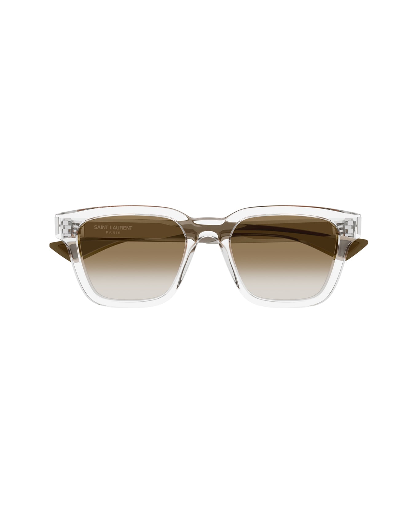 Saint Laurent Eyewear Saint Laurent Sl 790 Linea Corner Angle 004 Crystal Brown Sunglasses - Trasparente