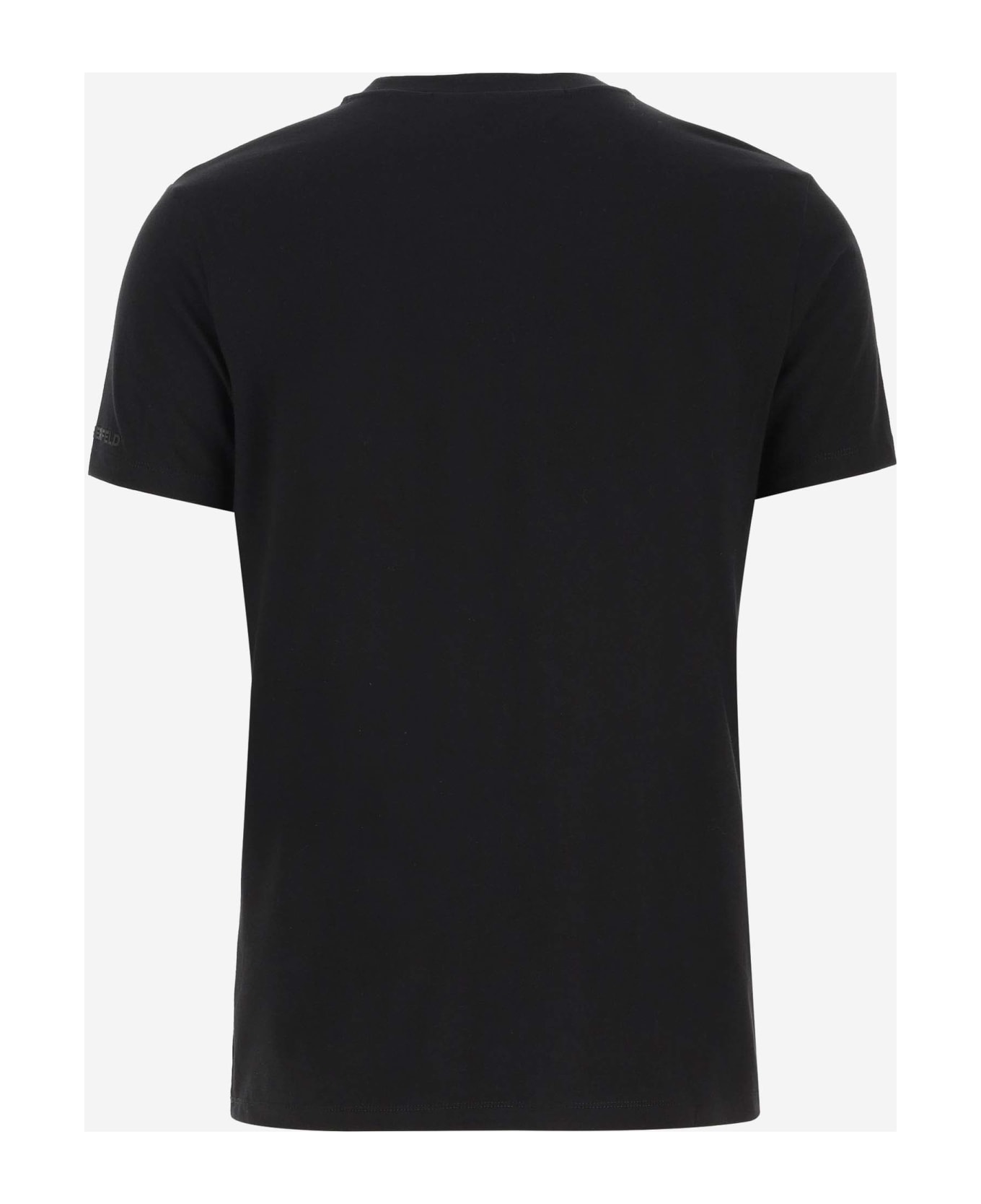 Karl Lagerfeld Stretch Cotton T-shirt With Logo - Black シャツ
