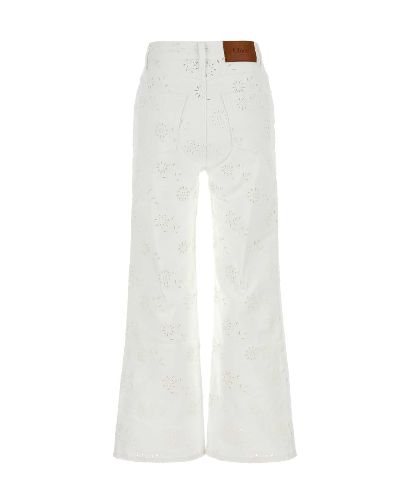 Chloé White Denim Jeans - WHITE