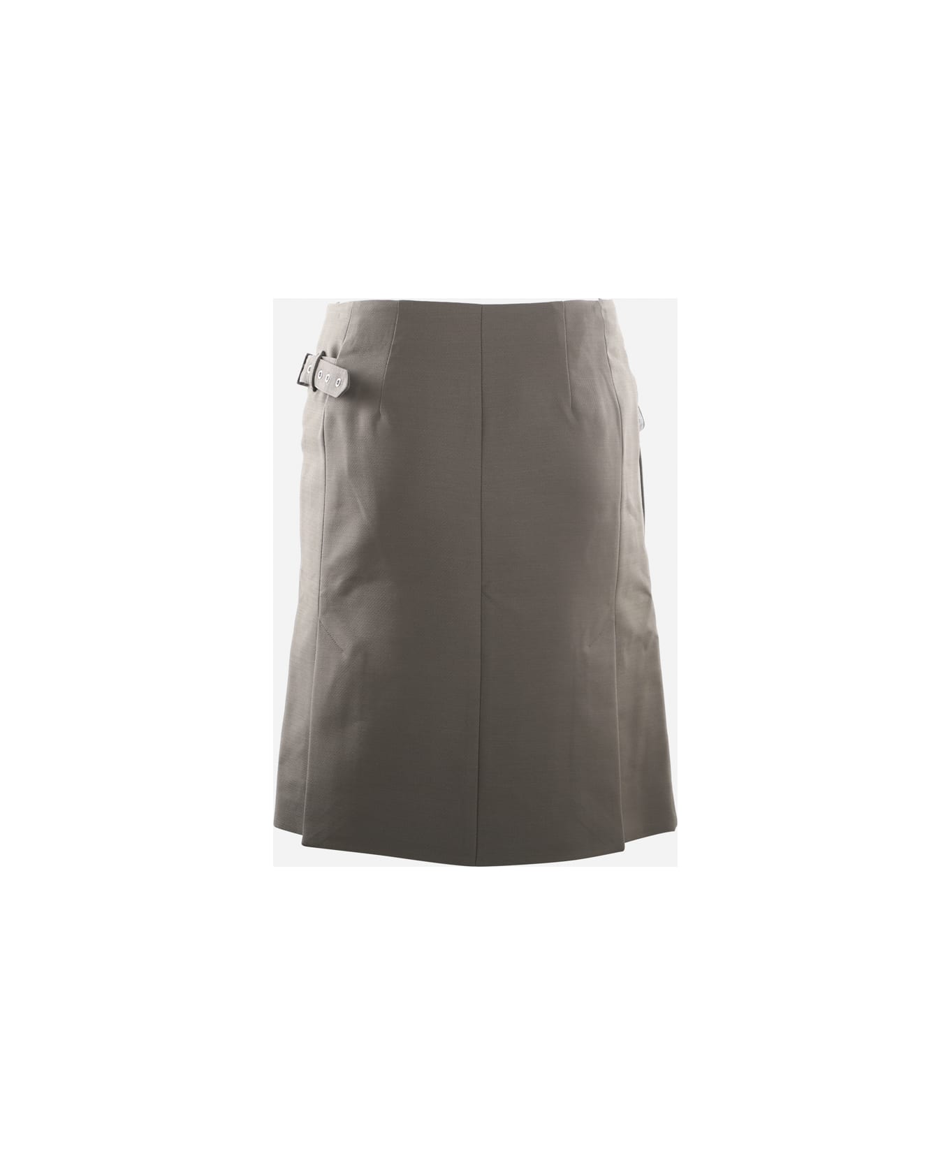Peter Do Asymmetrical Skirt In Virgin Wool - Olive