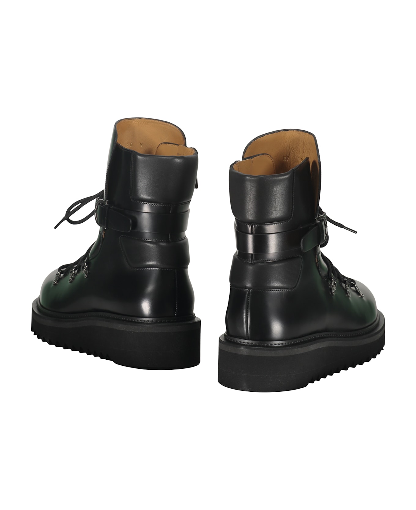 Ferragamo Leather Lace-up Boots - black