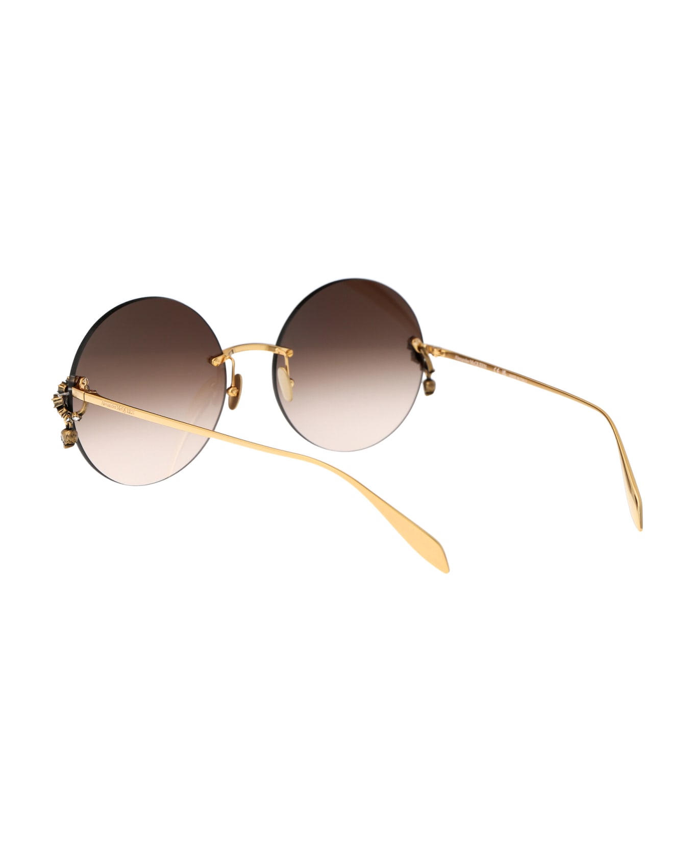 Alexander McQueen Eyewear Am0418s Sunglasses - 002 GOLD GOLD BROWN サングラス