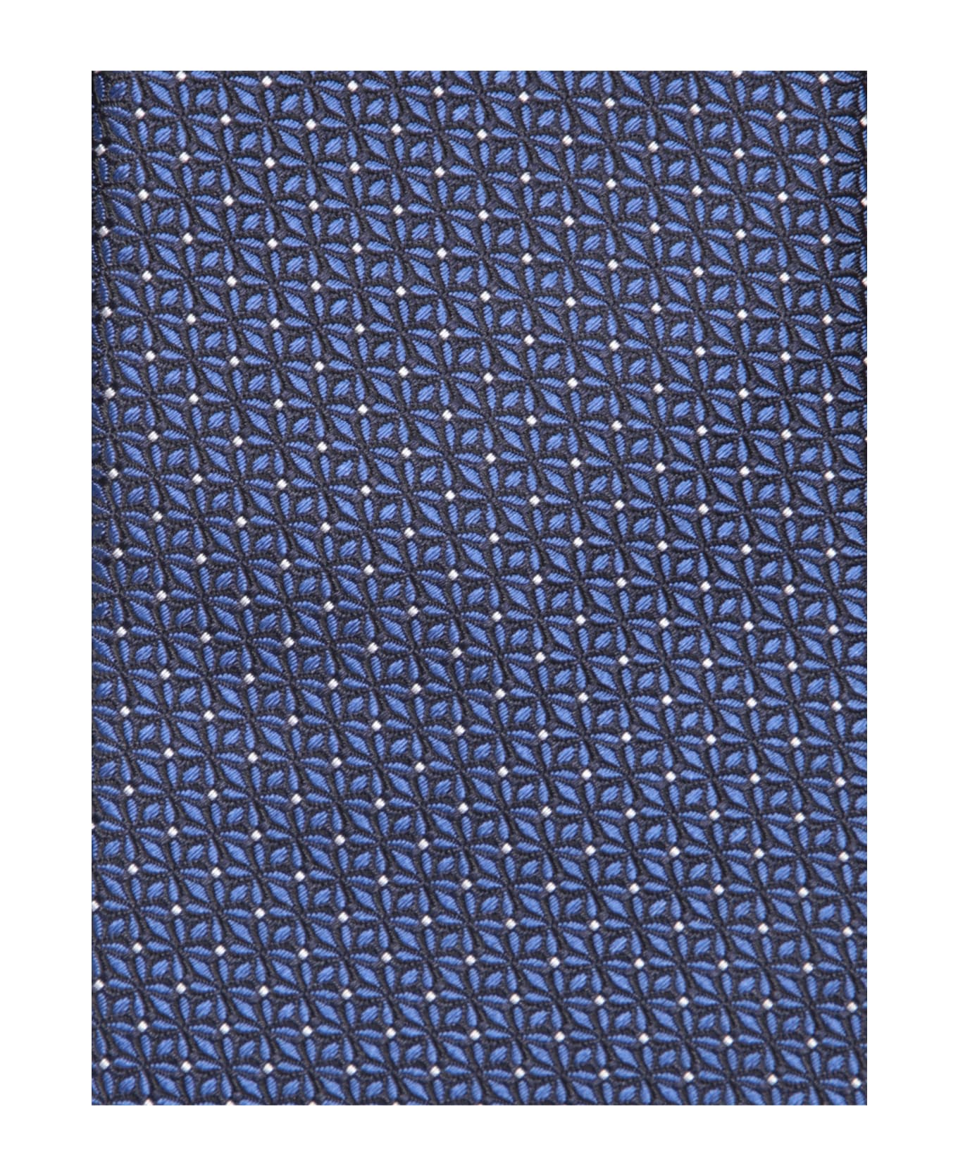 Canali Silk Patterned Blue Tie - Blue