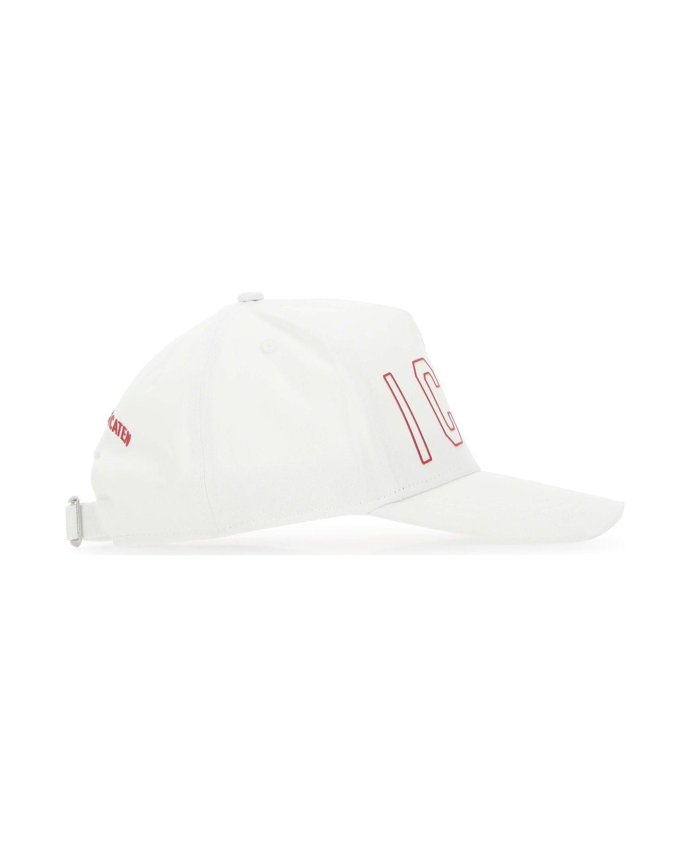 Dsquared2 White Cotton Baseball Cap 帽子