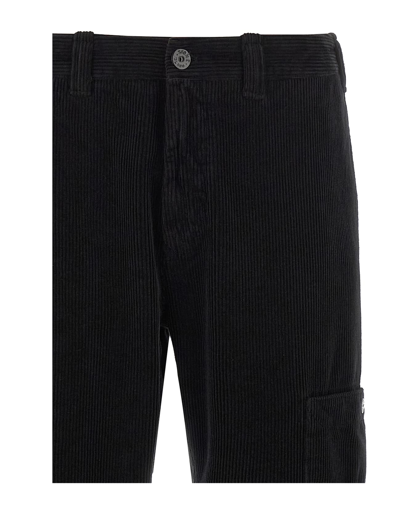 Stone Island Velvet Cargo Pants - Black  