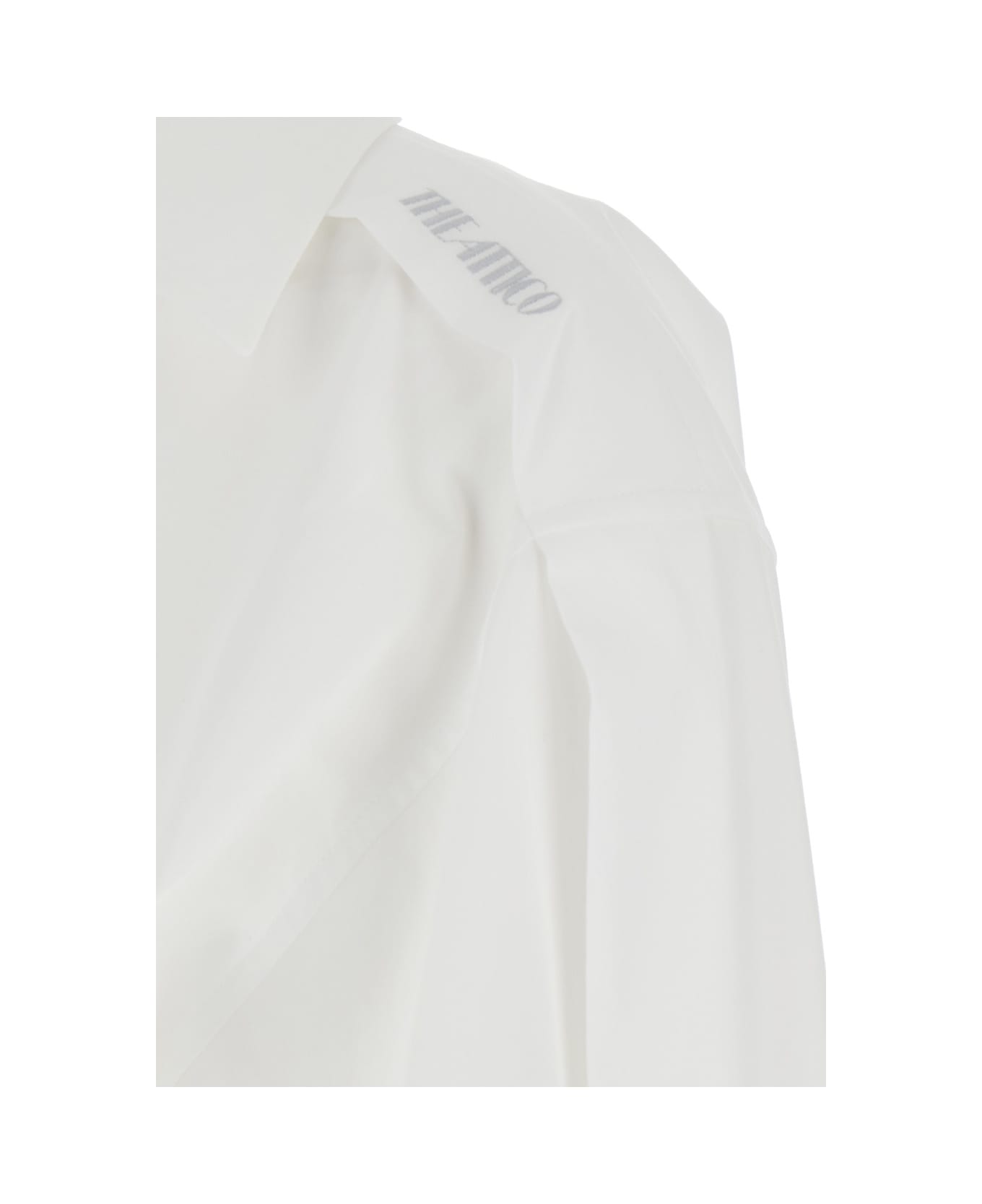 The Attico White Shirt With Asymmetric Design And Buttoned Cuffs In Cotton Wo - White