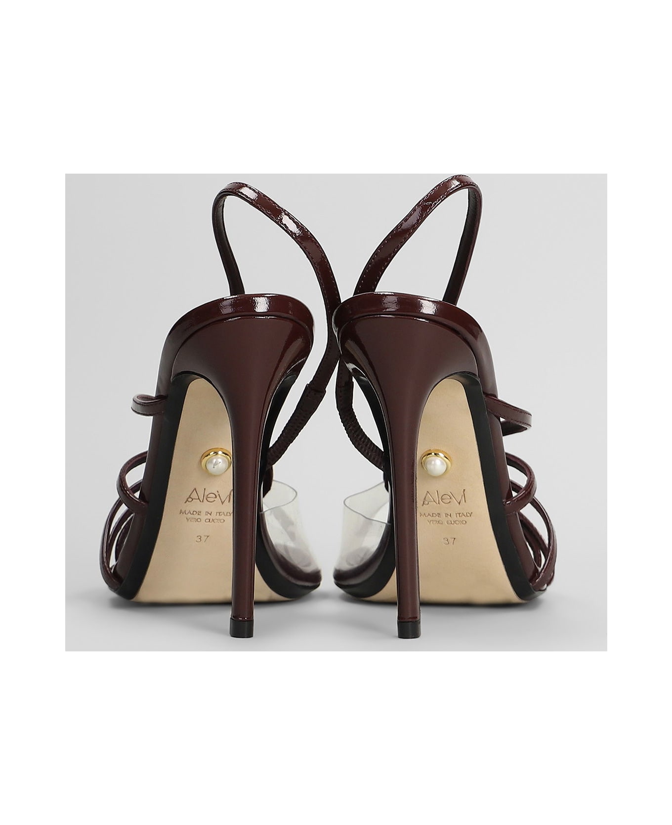 Alevì Star 110 Sandals In Bordeaux Patent Leather - bordeaux