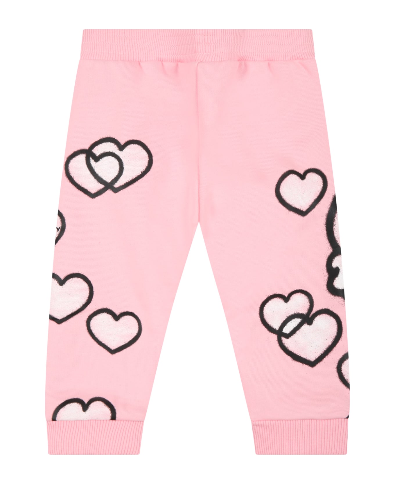 Givenchy Blue Pink Sweatpnat For Baby Girl With Hearts - Pink