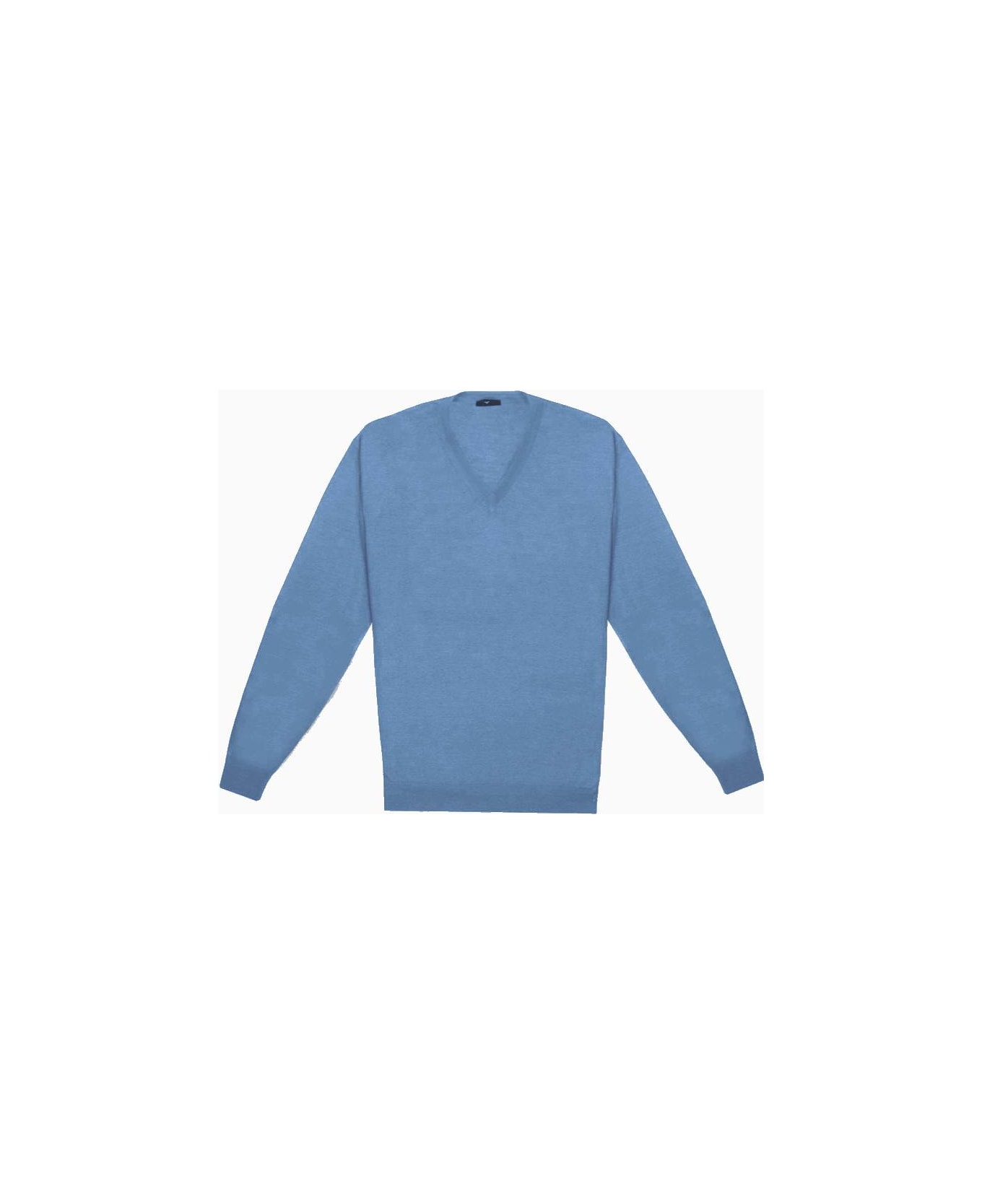 Larusmiani V-neck Sweater 'pullman' Sweater - LightBlue フリース