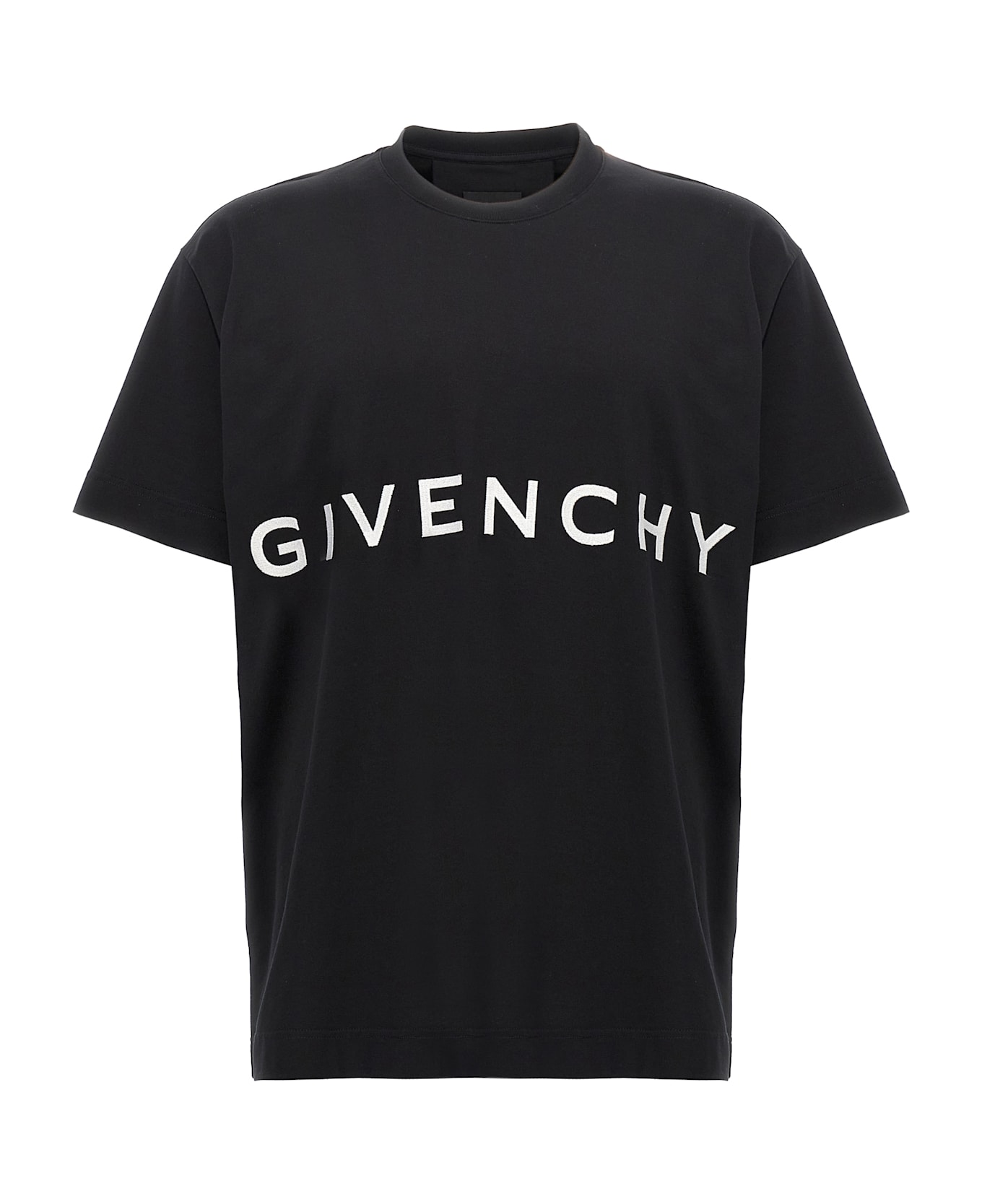 【GIVENCHY】ブラック コットン メダリオン 刺繍 Tシャツ GIVENCHY ジバンシィ Tシャツ BM716G3YCD メンズ 半袖 クルー