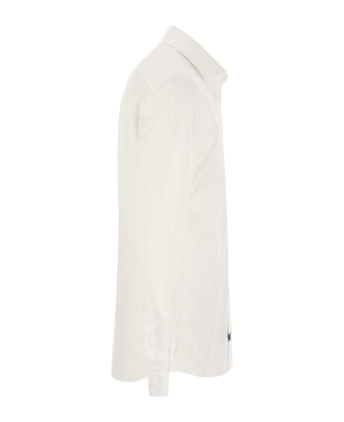 Fay Stretch French Collar Shirt - Bianco