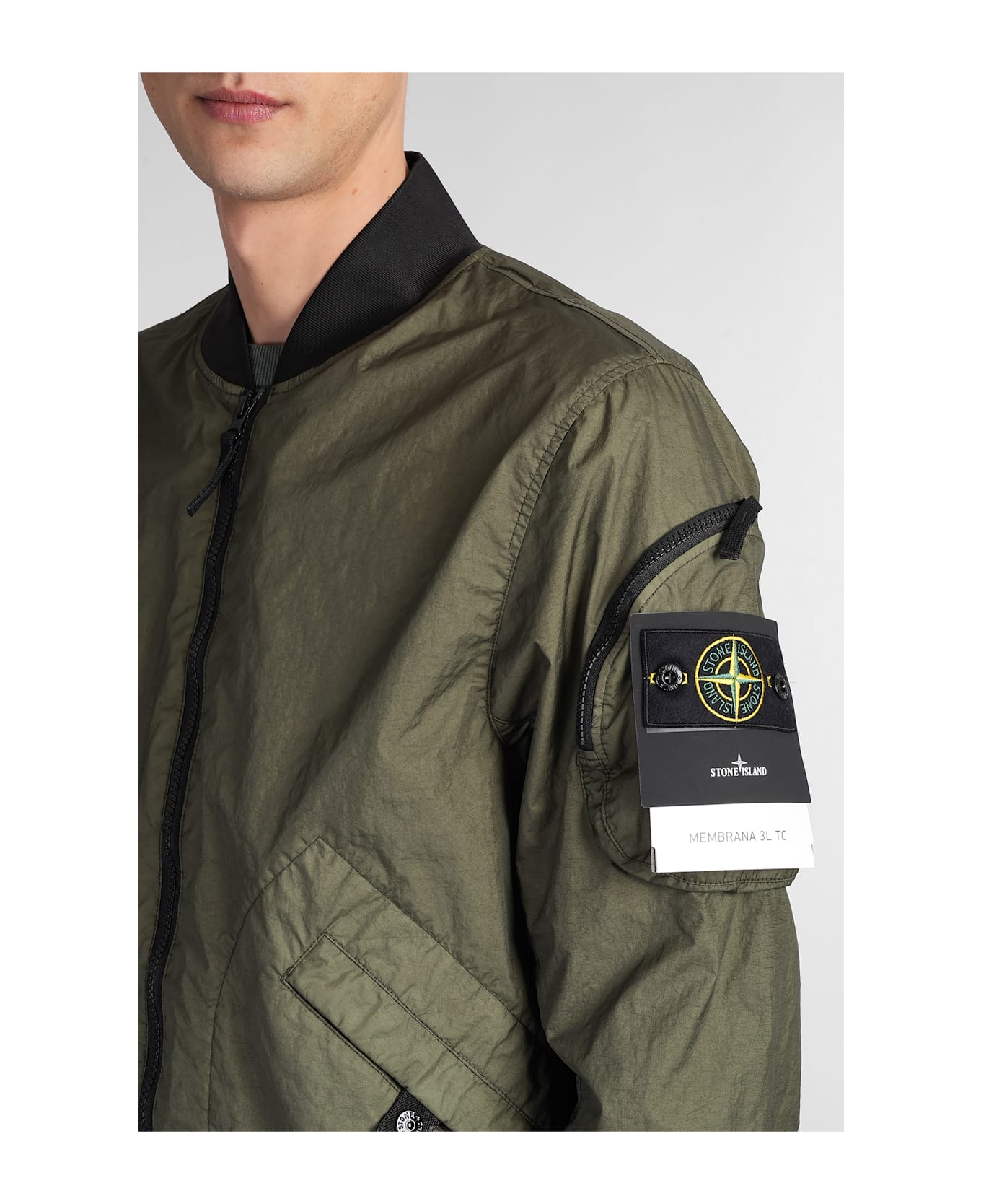 Stone Island Bomber In Green Polyamide - GREEN