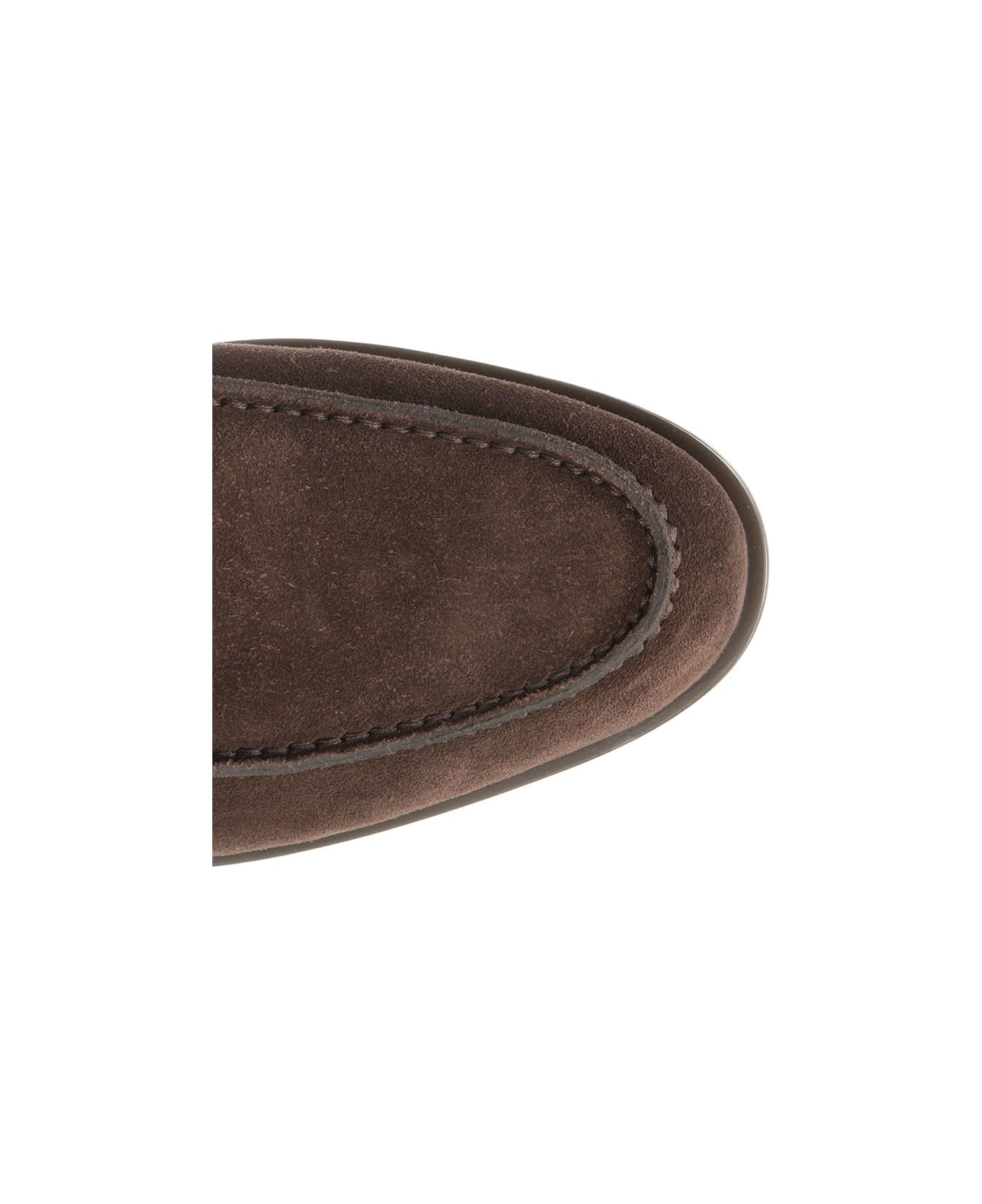 Santoni Suede Moccasin With Rubber Sole