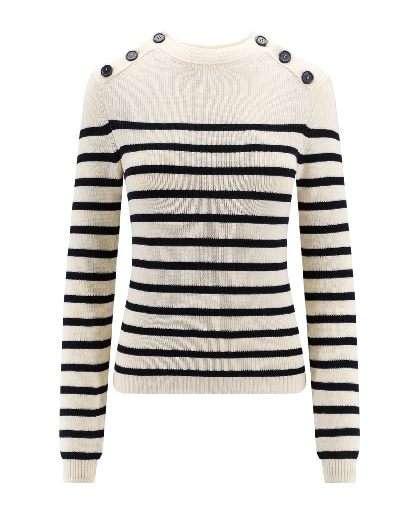 SEMICOUTURE Sweater - Bianco Navy