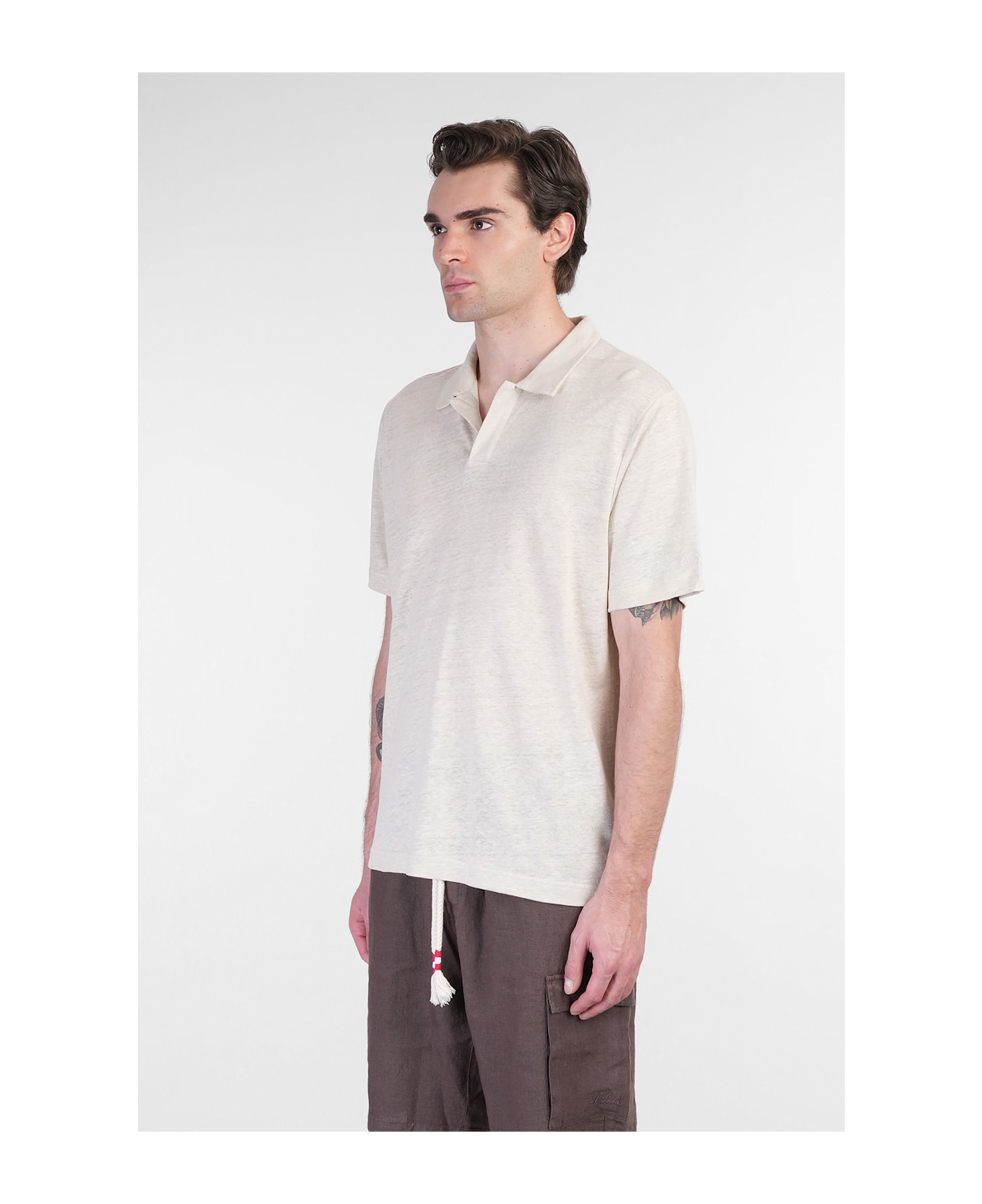 MC2 Saint Barth Brighton Polo In Taupe Cotton - taupe