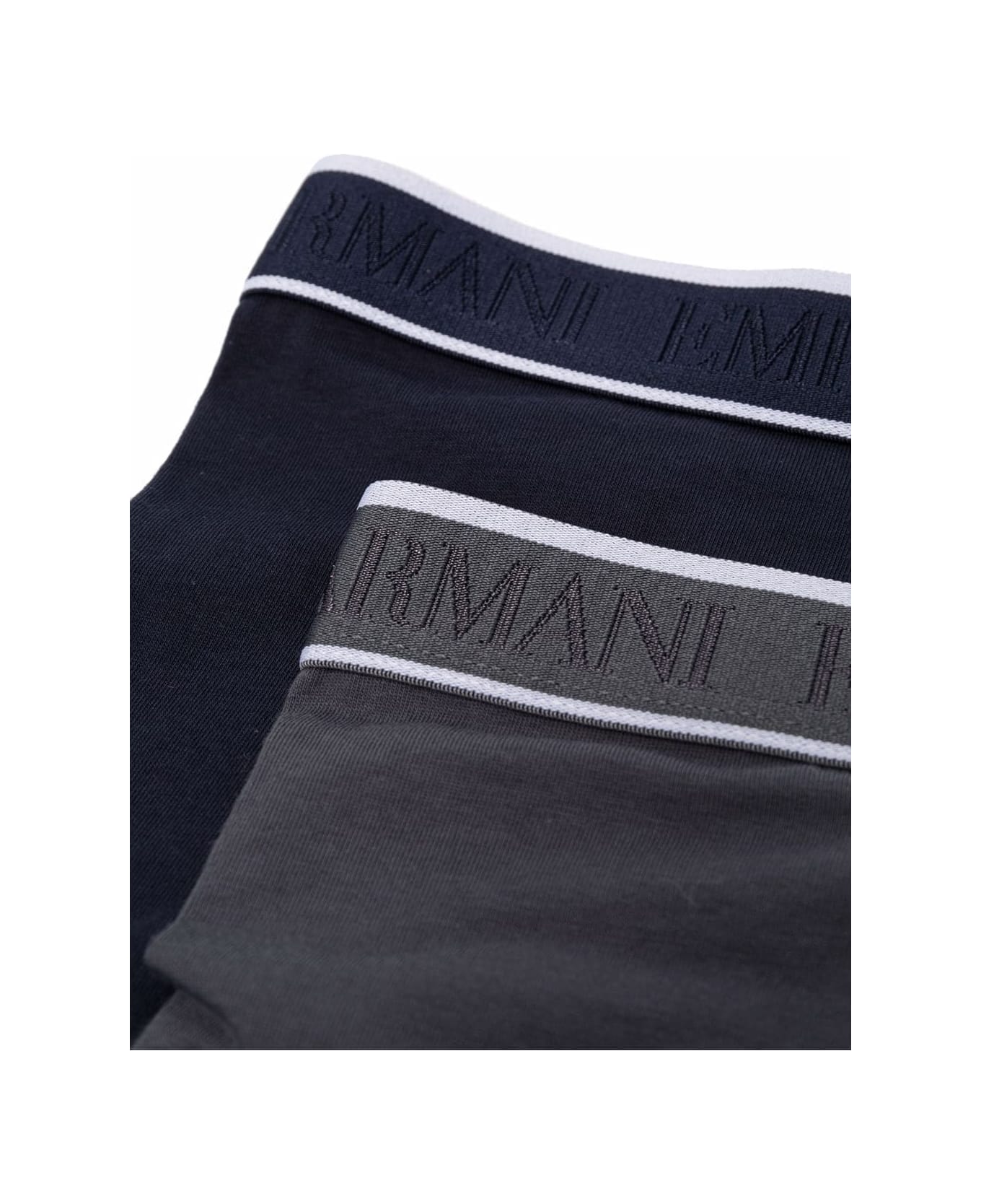 Emporio Armani Logo-waistband Boxer Briefs - Set Of 2 - Blue アンダーウェア