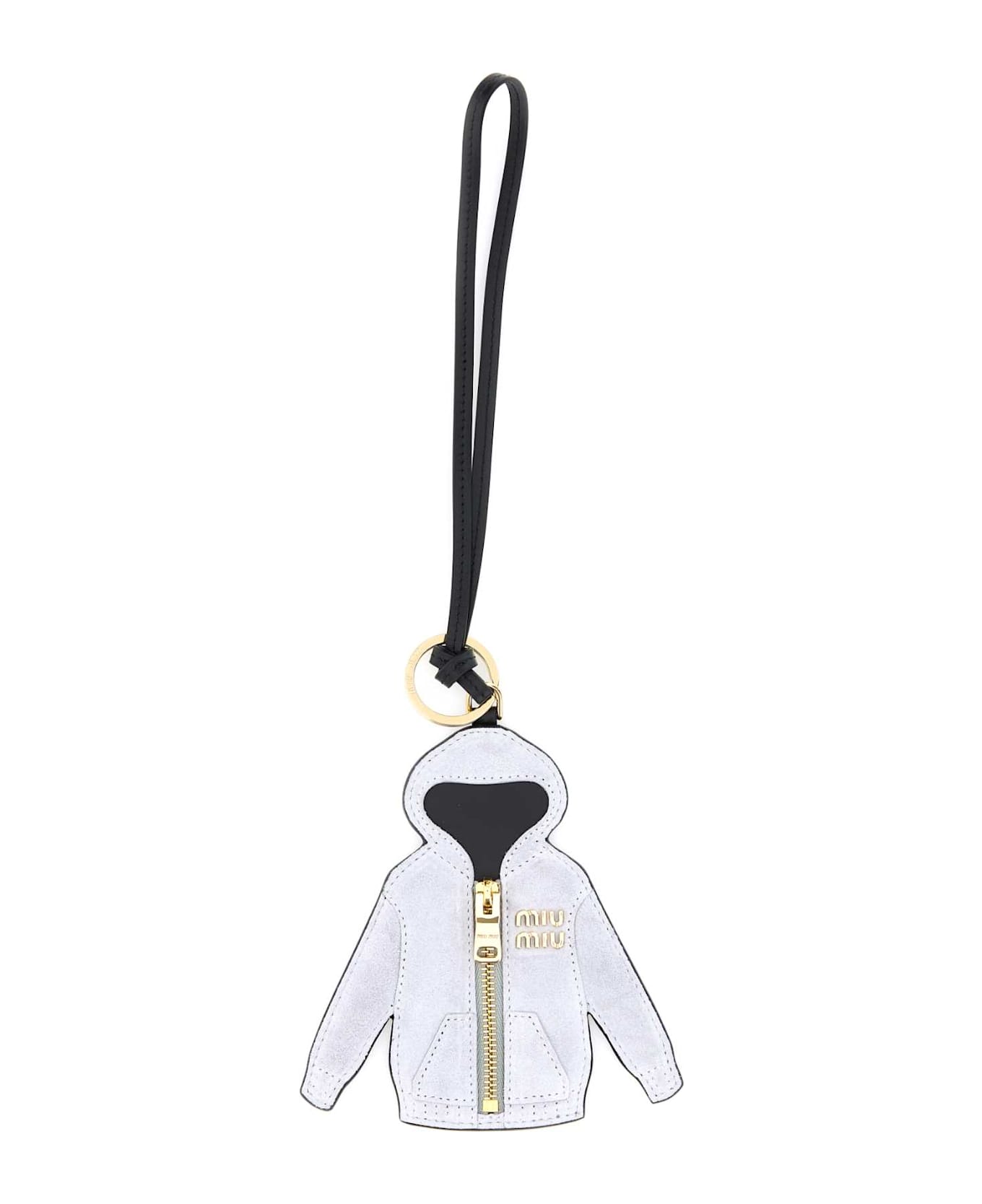 Miu Miu Grey Suede Keyring - GRIGIO