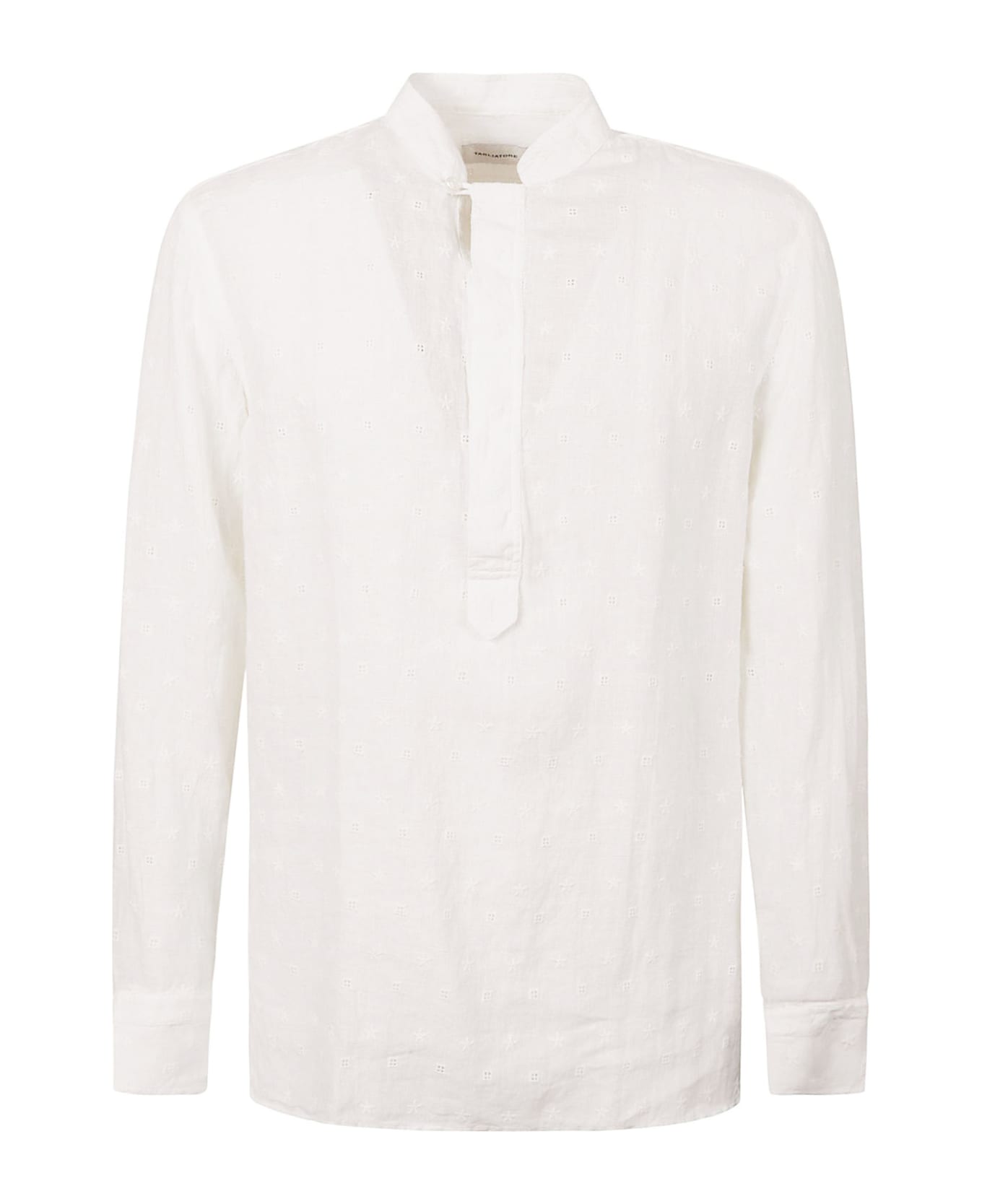 Tagliatore Embroidered Detail Long-sleeved Shirt - White シャツ