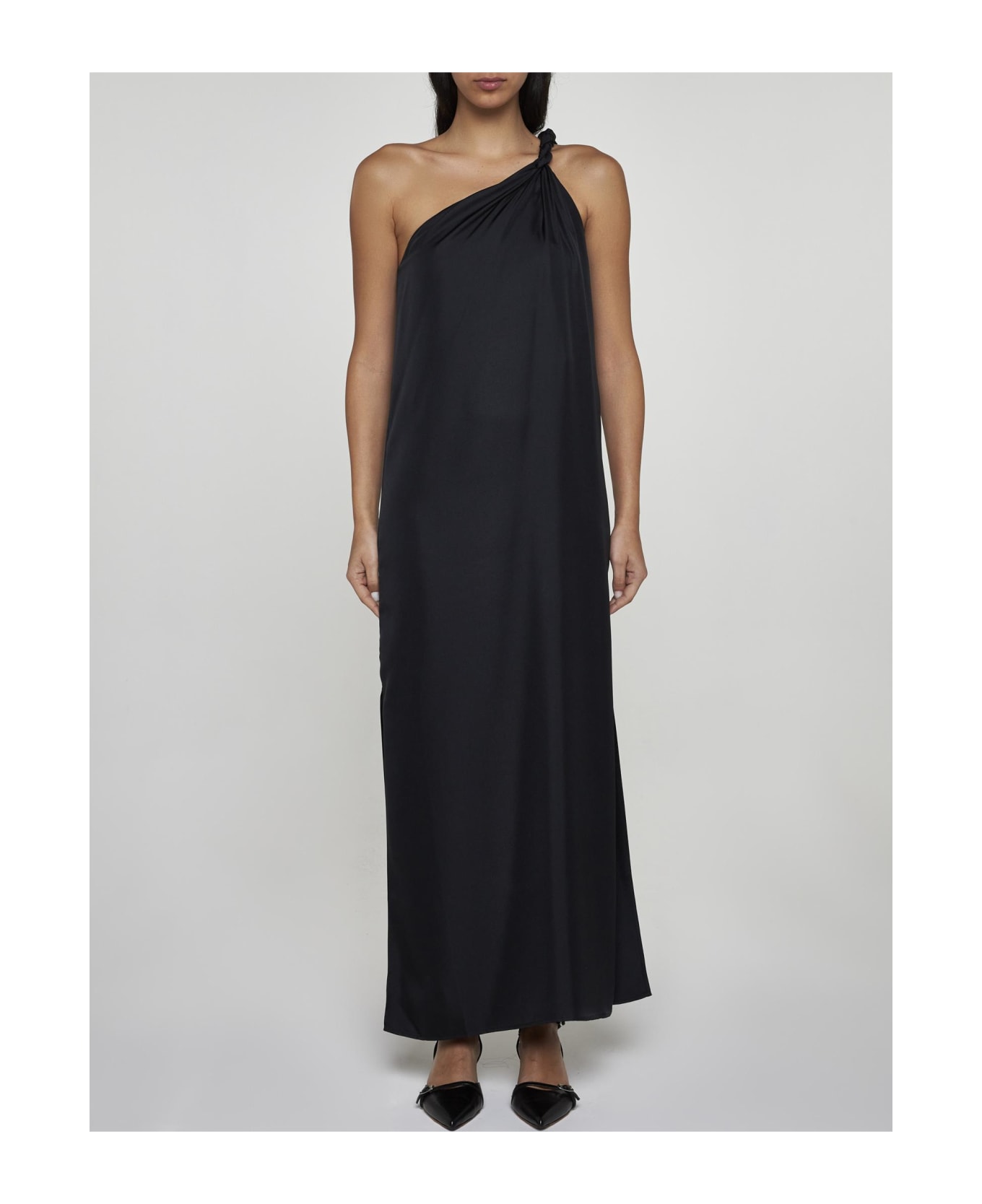 Loulou Studio Adela One-shoulder Silk Dress - Black