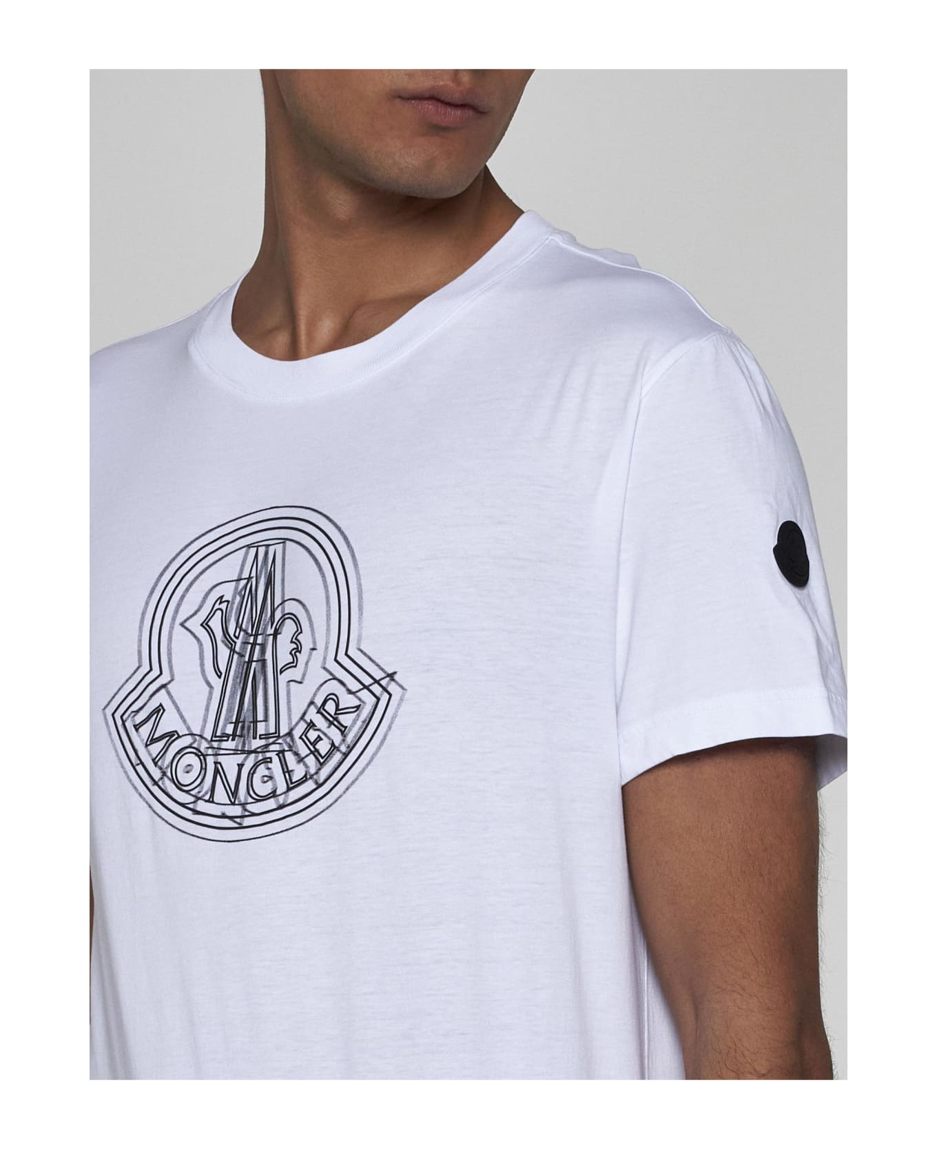 Moncler Logo Cotton T-shirt - WHITE