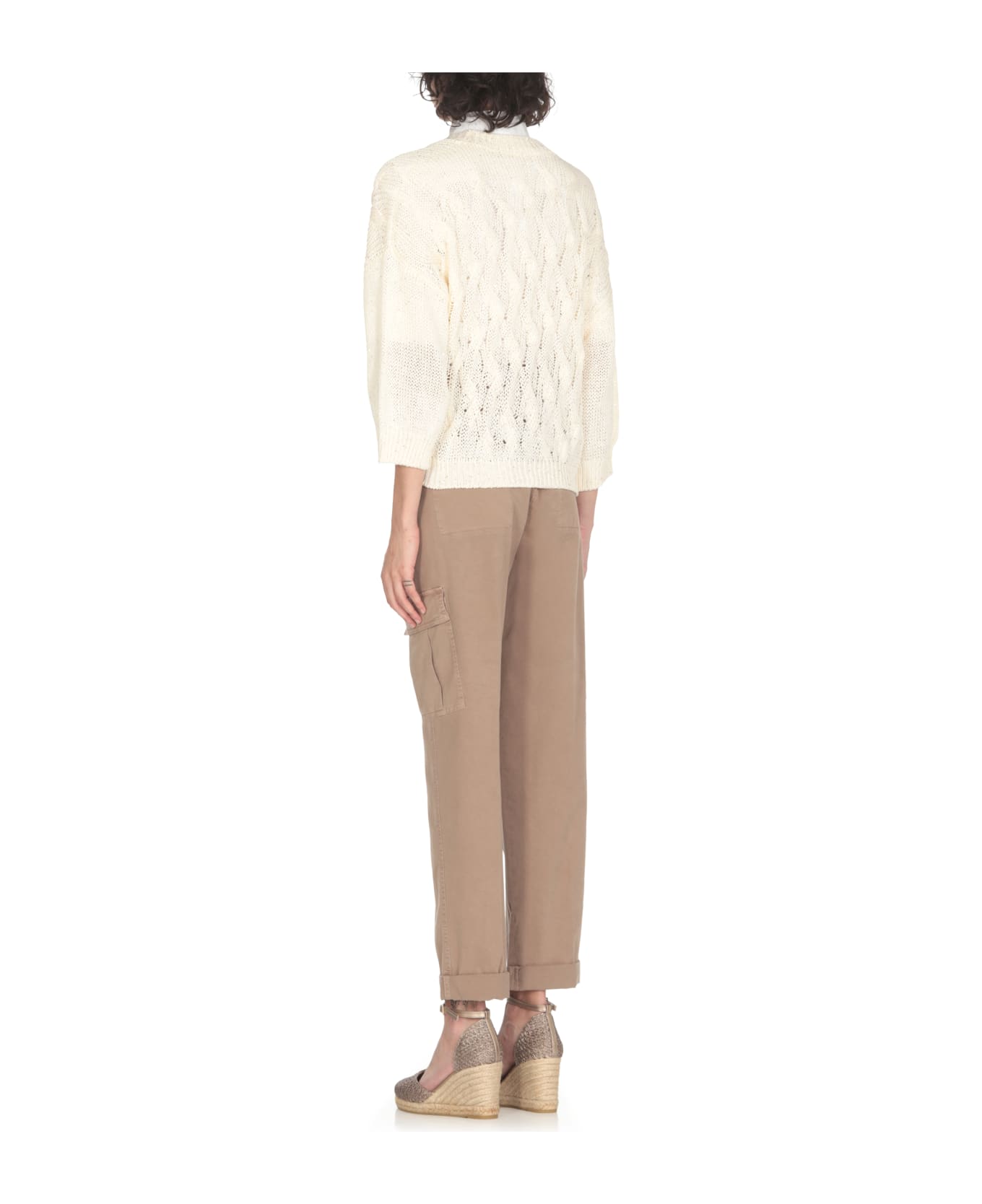 Peserico Cotton Cardigan - Ivory