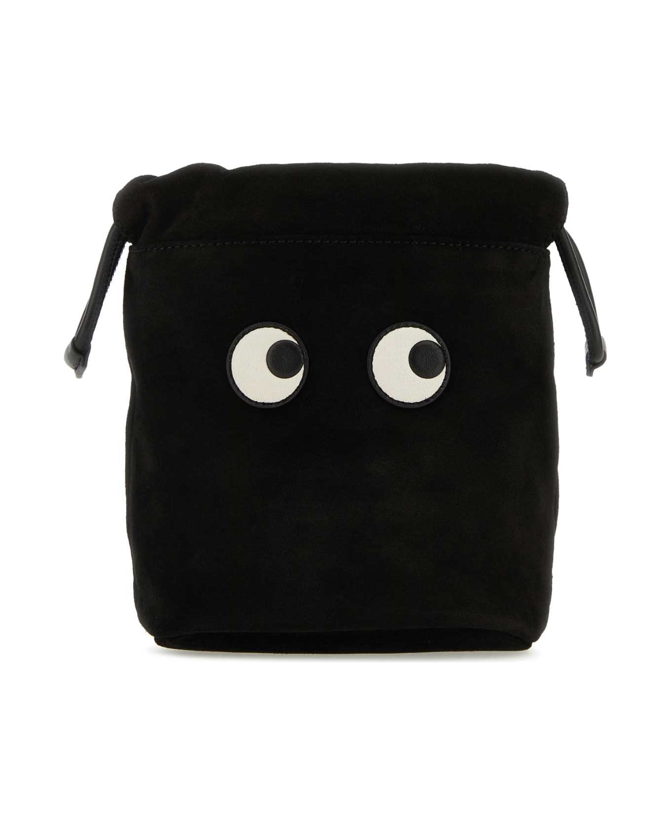 Anya Hindmarch Black Suede Pouch - BLACK ショルダーバッグ