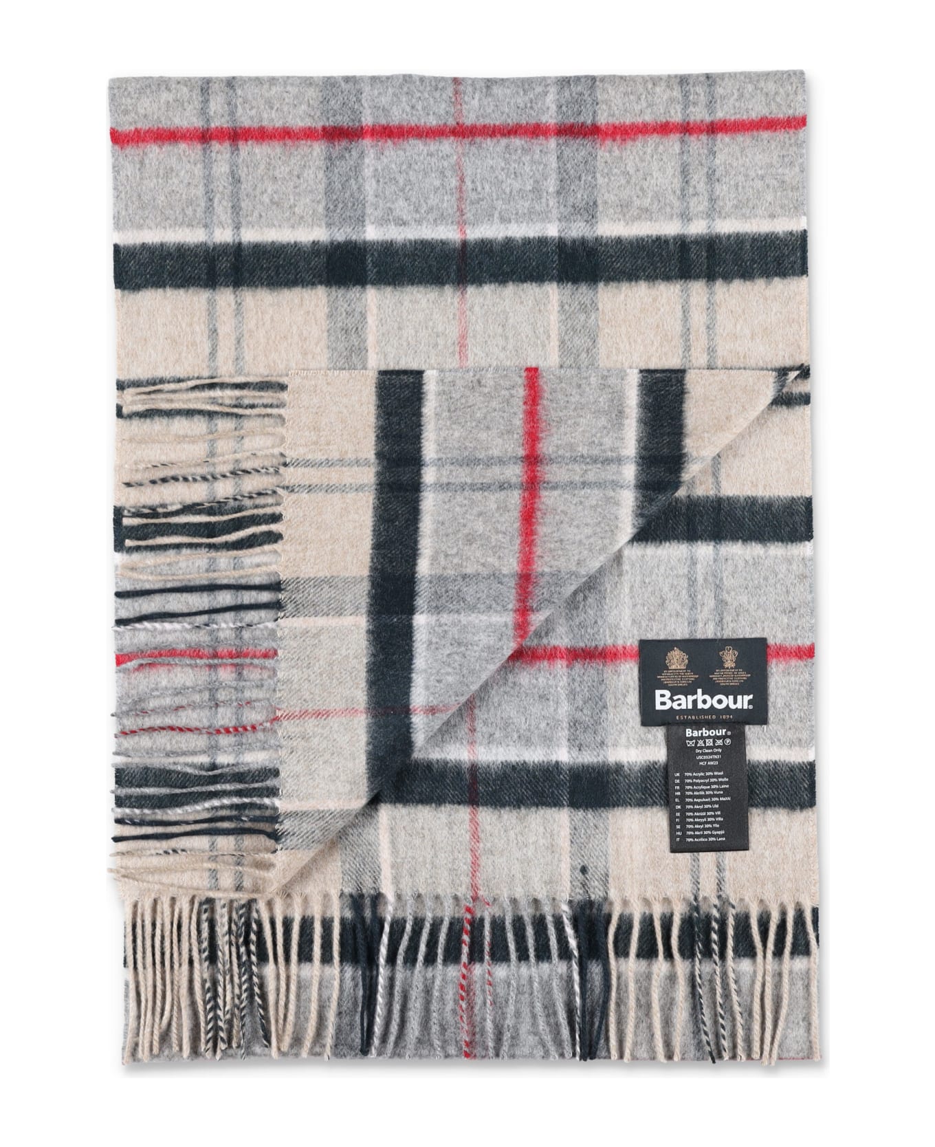 Barbour Yaxley Tartan Scarf - BEIGE