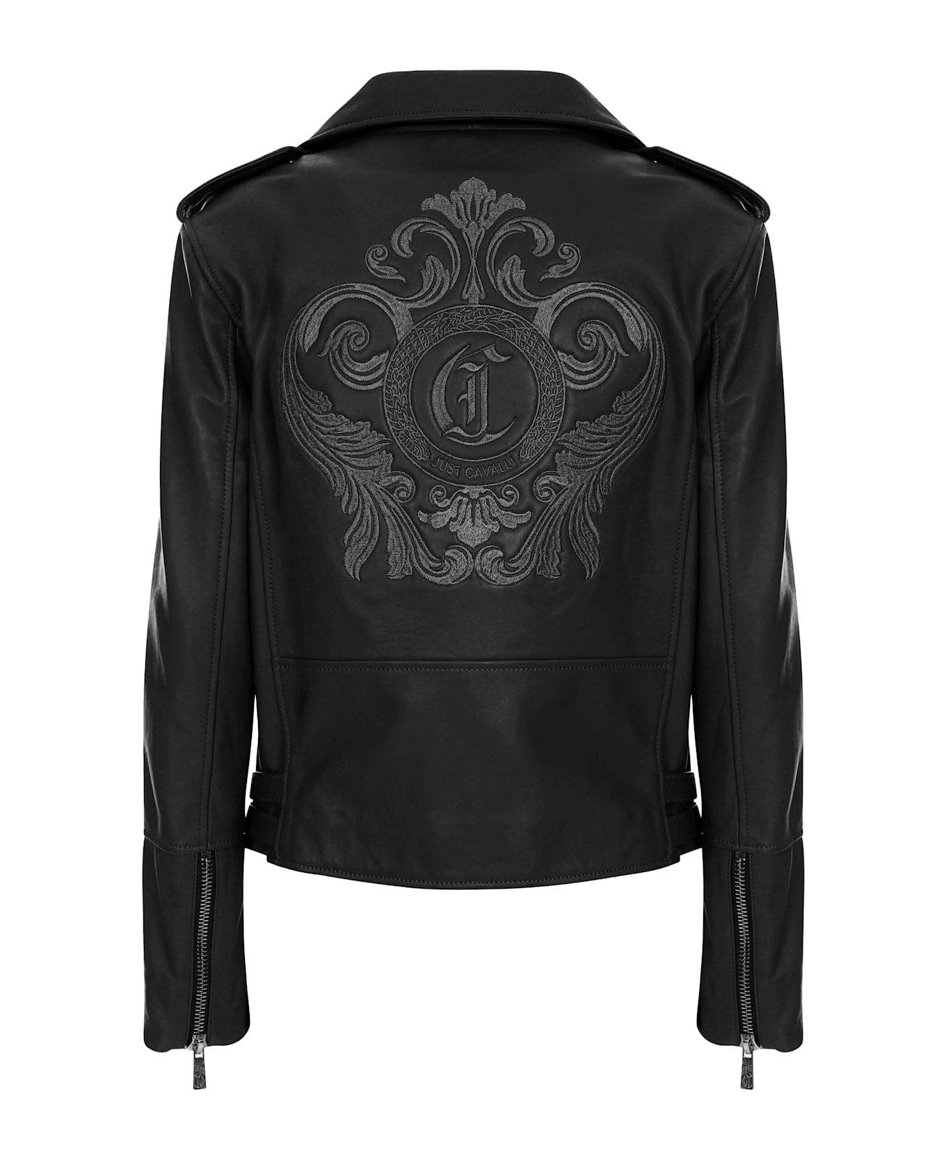 Just Cavalli Leather Jacket - Black