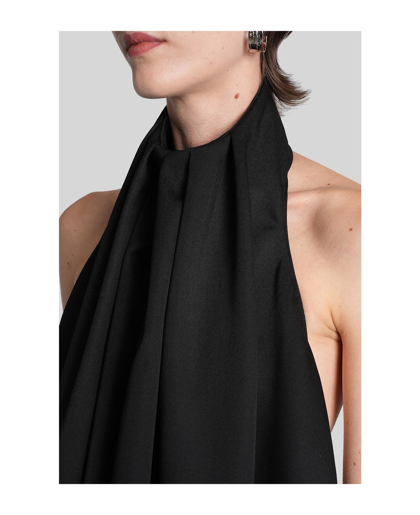 Givenchy Long Dress In Black Wool - black